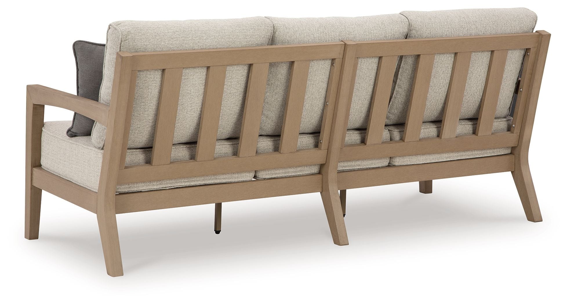 Hallow Creek Outdoor Sofa with Cushion – Driftwood Weatherwood Frame & Nuvella+™ Fabric