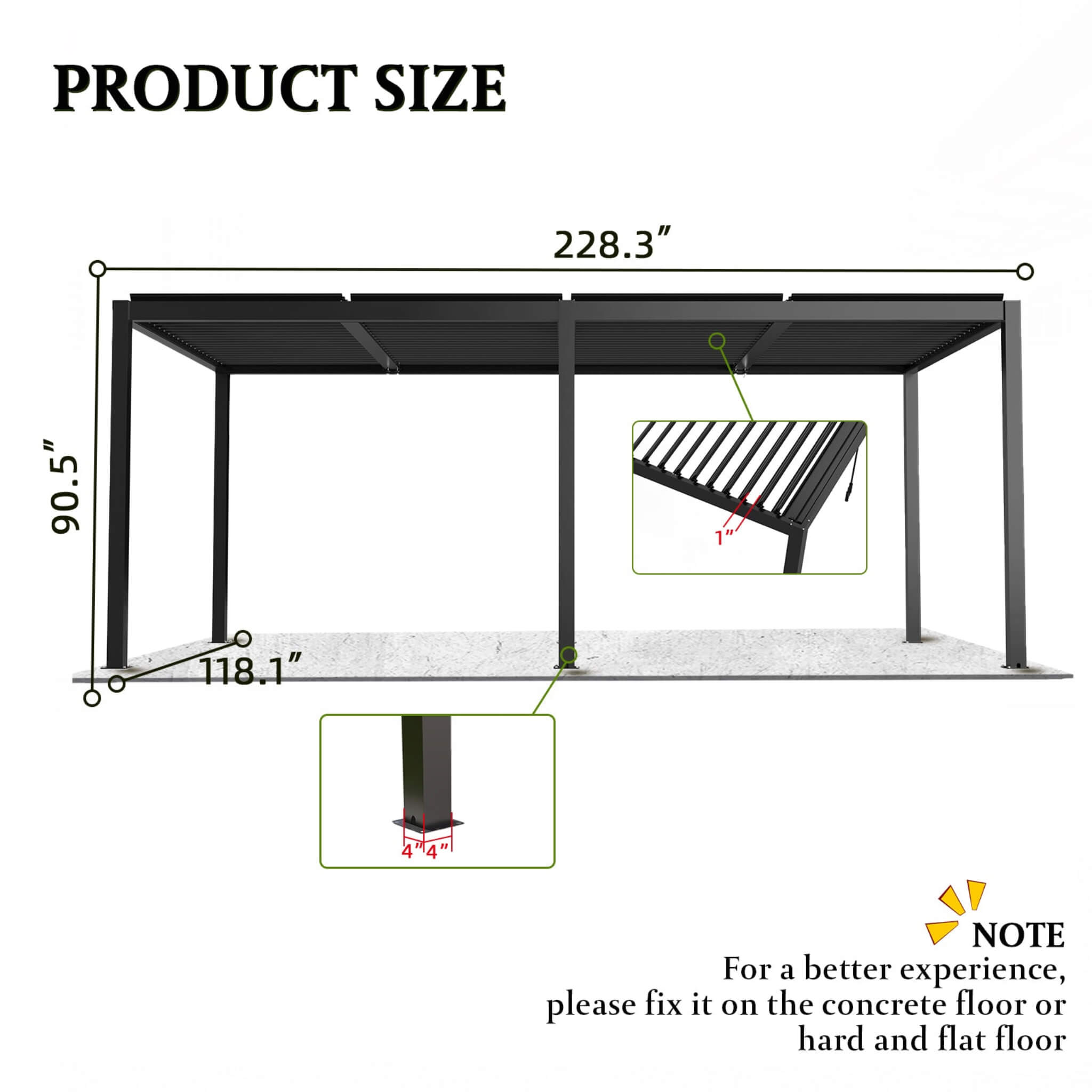 Alora Premium Powder-Coated Aluminum Pergola With Adjustable Louvers 10'x19' (SAK78345)