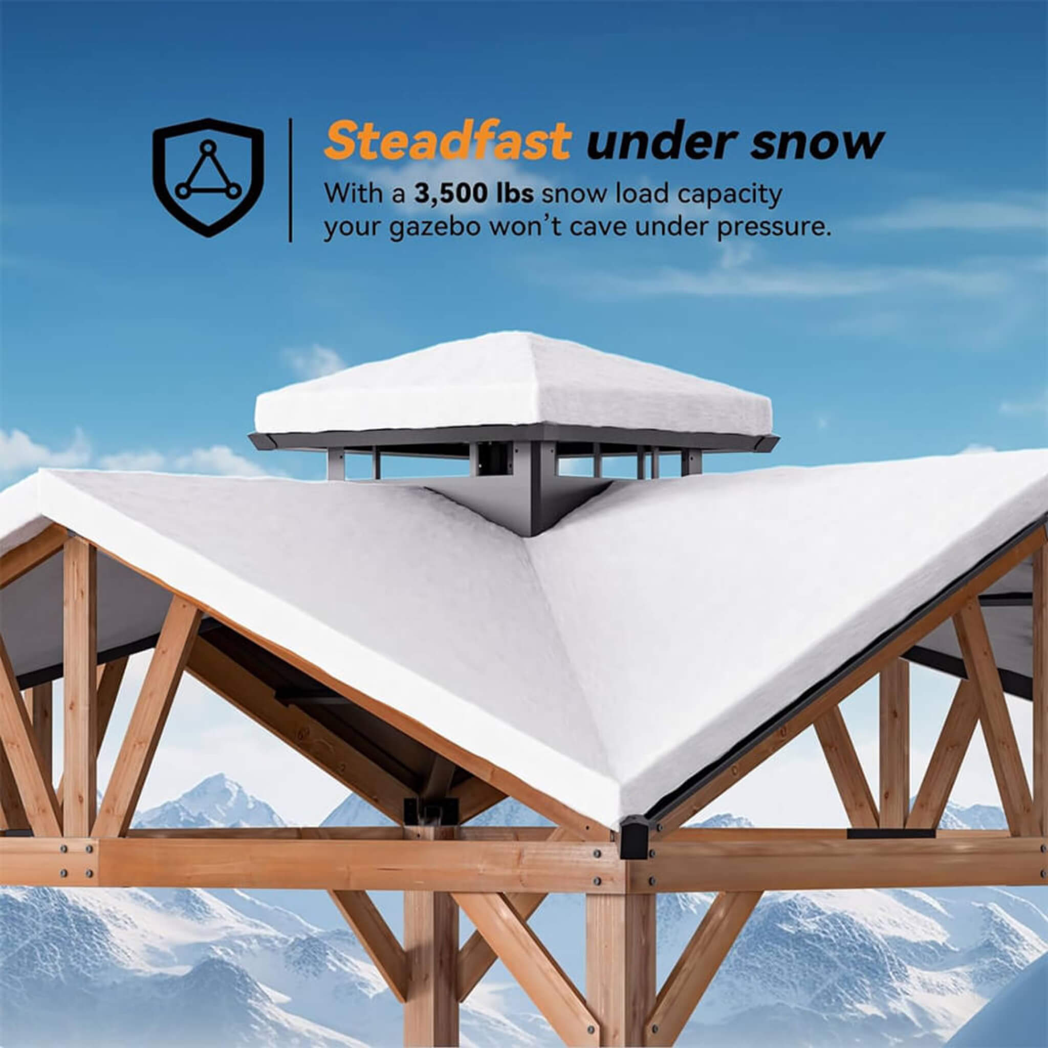 Alora Premium Outdoor Cedar Wood Hardtop Gazebo With Galvanized Steel Roof 12'x12' (SAK31864)