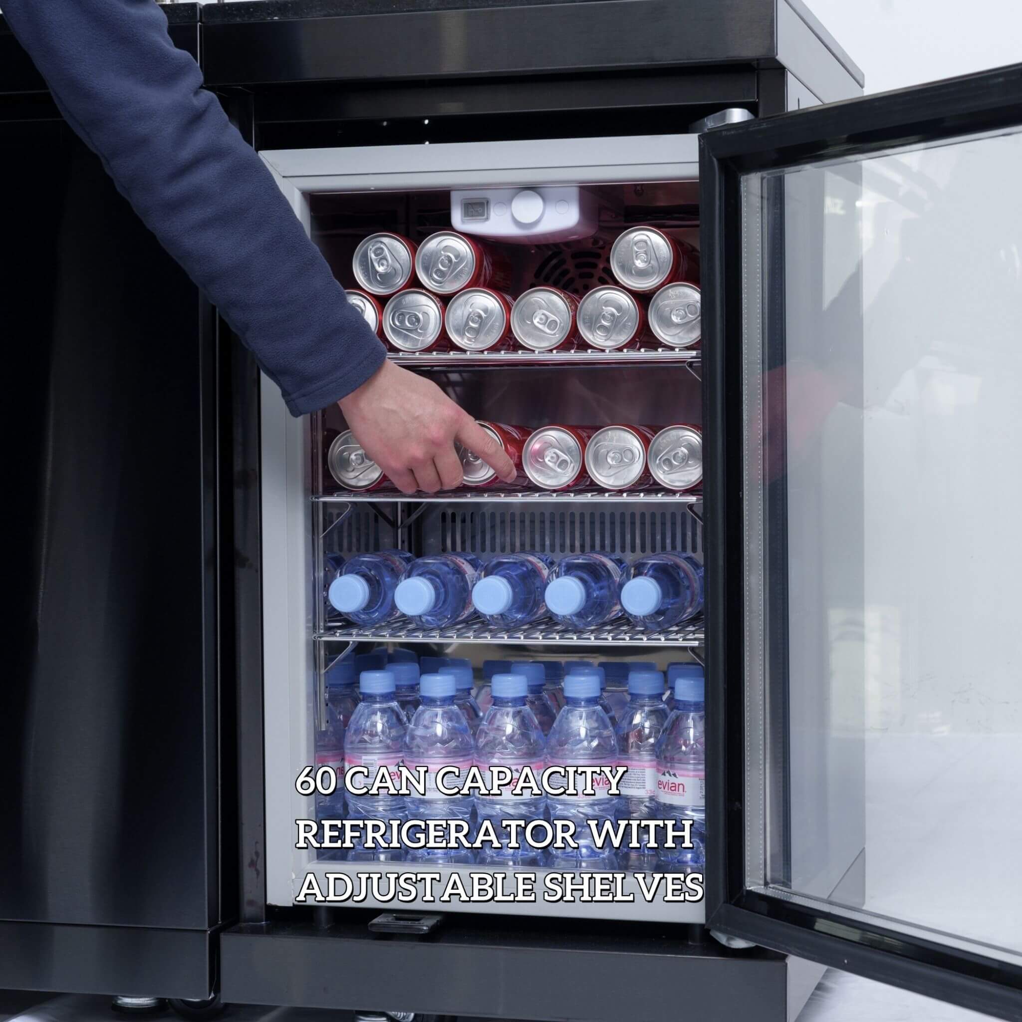 Castelle Flame Belmont 43-Inch 6-Burner 85K BTU Stainless Steel Outdoor BBQ Kitchen Grill Island With Wine Cooler, Rotisserie, And Sink (SAK19476)