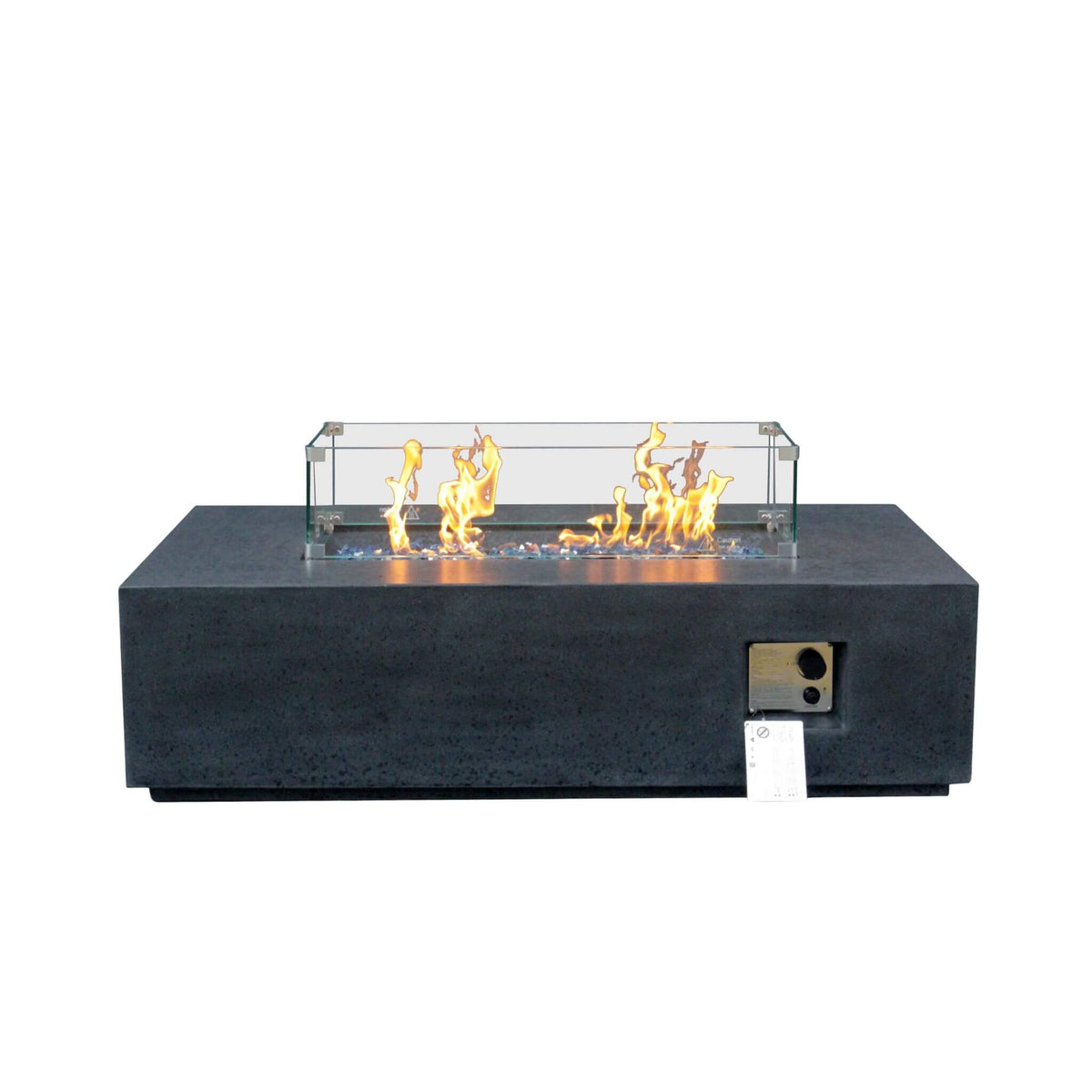 52-Inch Outdoor Concrete Liquid Propane Rectangular Fire Pit Table (SAK84314)