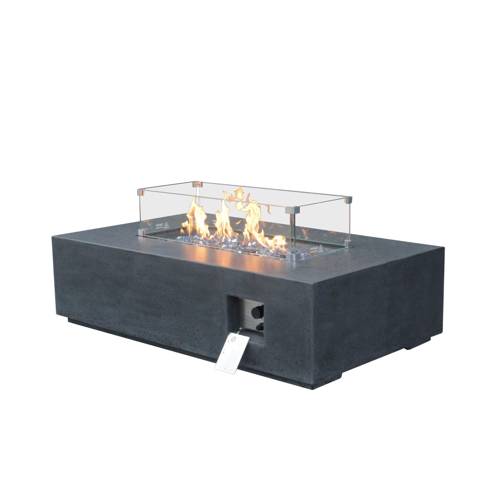 Alora 52-Inch Portable Concrete Rectangular Propane Fire Pit Table With Repair Kit (SAK52304)