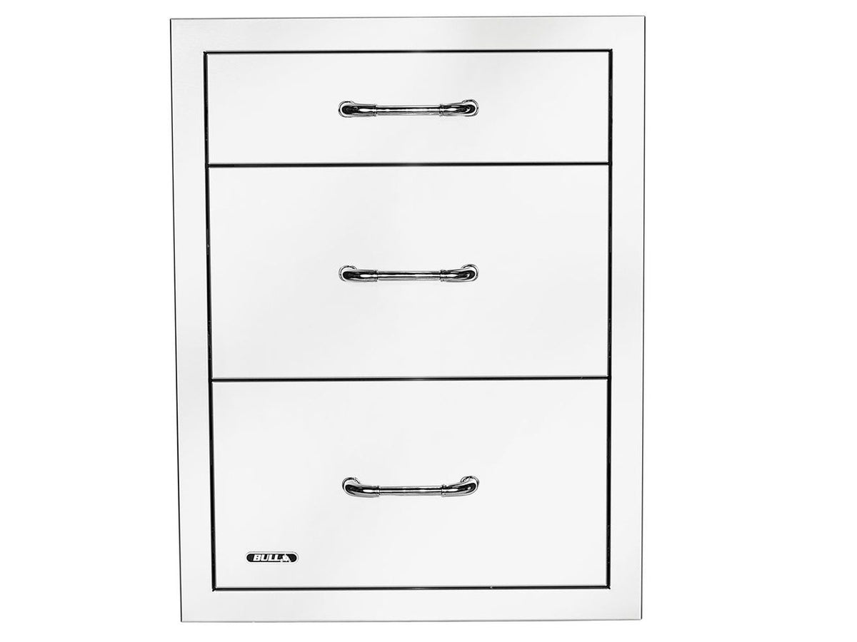 Bull 21-Inch Stainless Steel Triple Access Drawer with Reveal