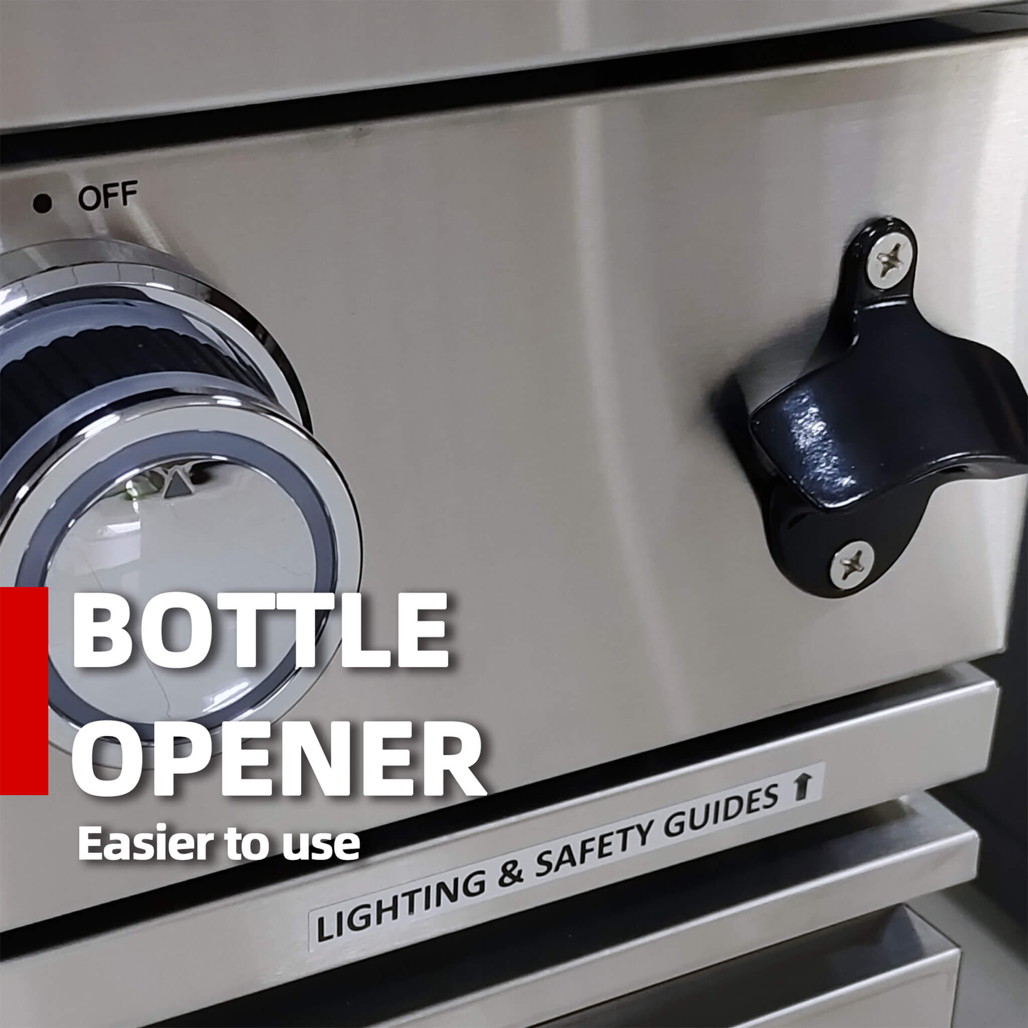 Castelle Flame Astoria 94-Inch 6-Burner 85K BTU Outdoor Kitchen Liquid Propane Grill Island With Wine Cooler, Rotisserie, Cabinets, And Granite Countertops (SAK68014)