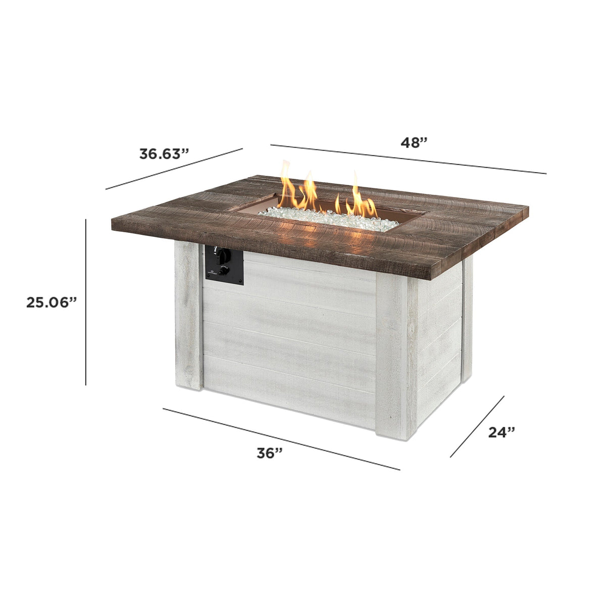 Alcott Rectangular Gas Fire Pit Table