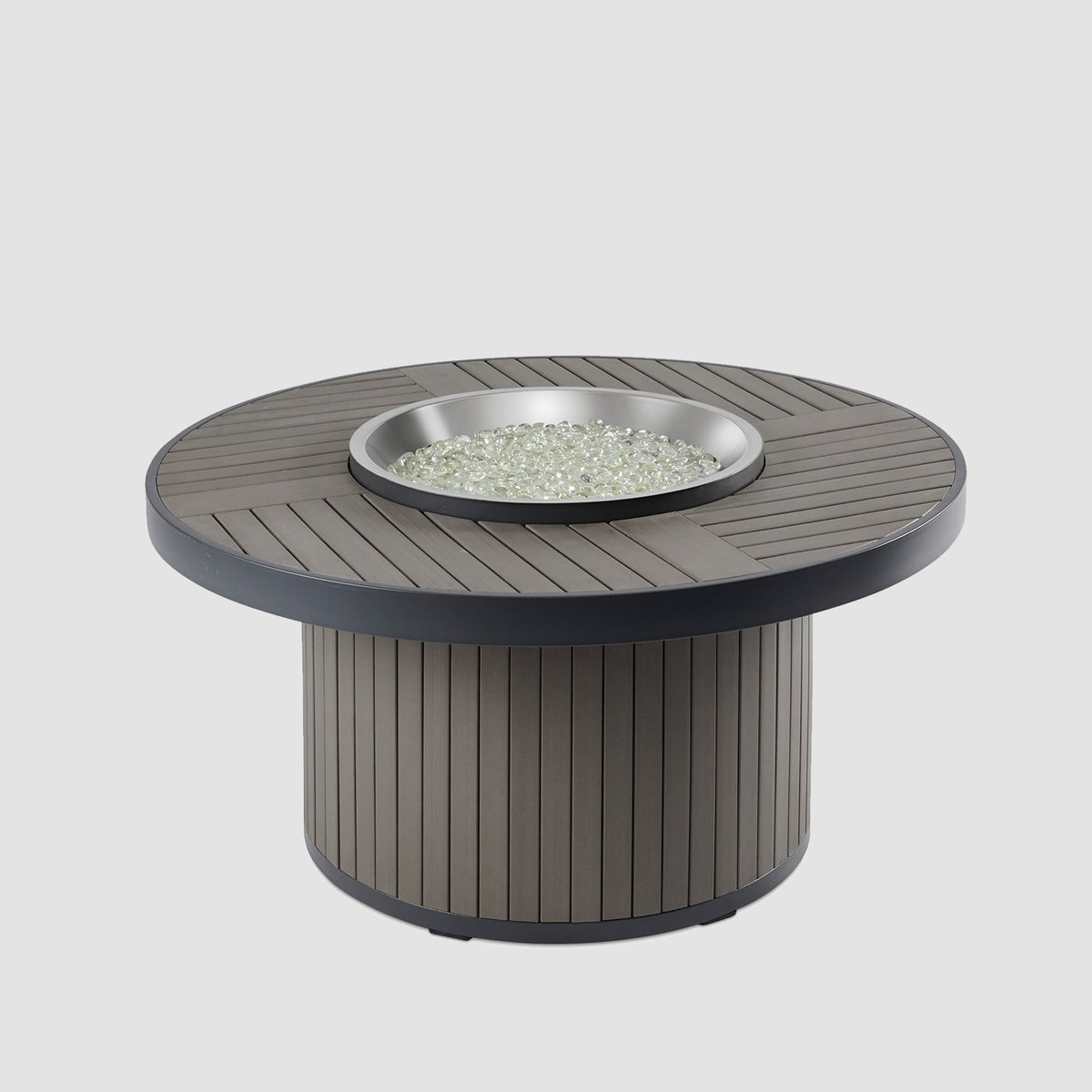 Kenwood and Brooks Round Chat Height Gas Fire Pit Table