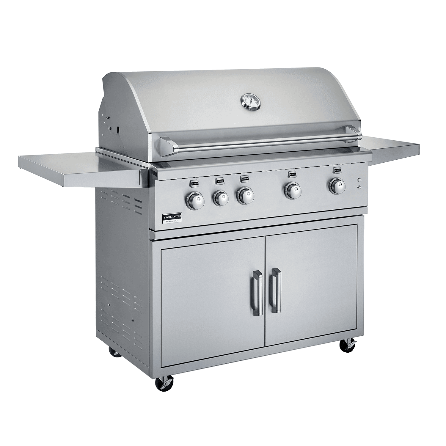Broilmaster 42-Inch Stainless Steel Grill Cart with Fold-Down Side Shelves