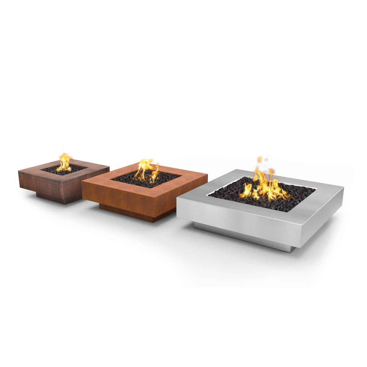 Cabo Square 60" Metal Collection Fire Pit by The Outdoor Plus