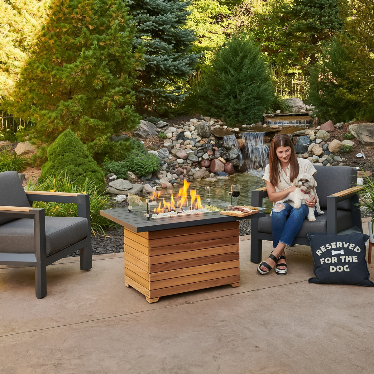 Darien 42-Inch Rectangular Gas Fire Pit Table