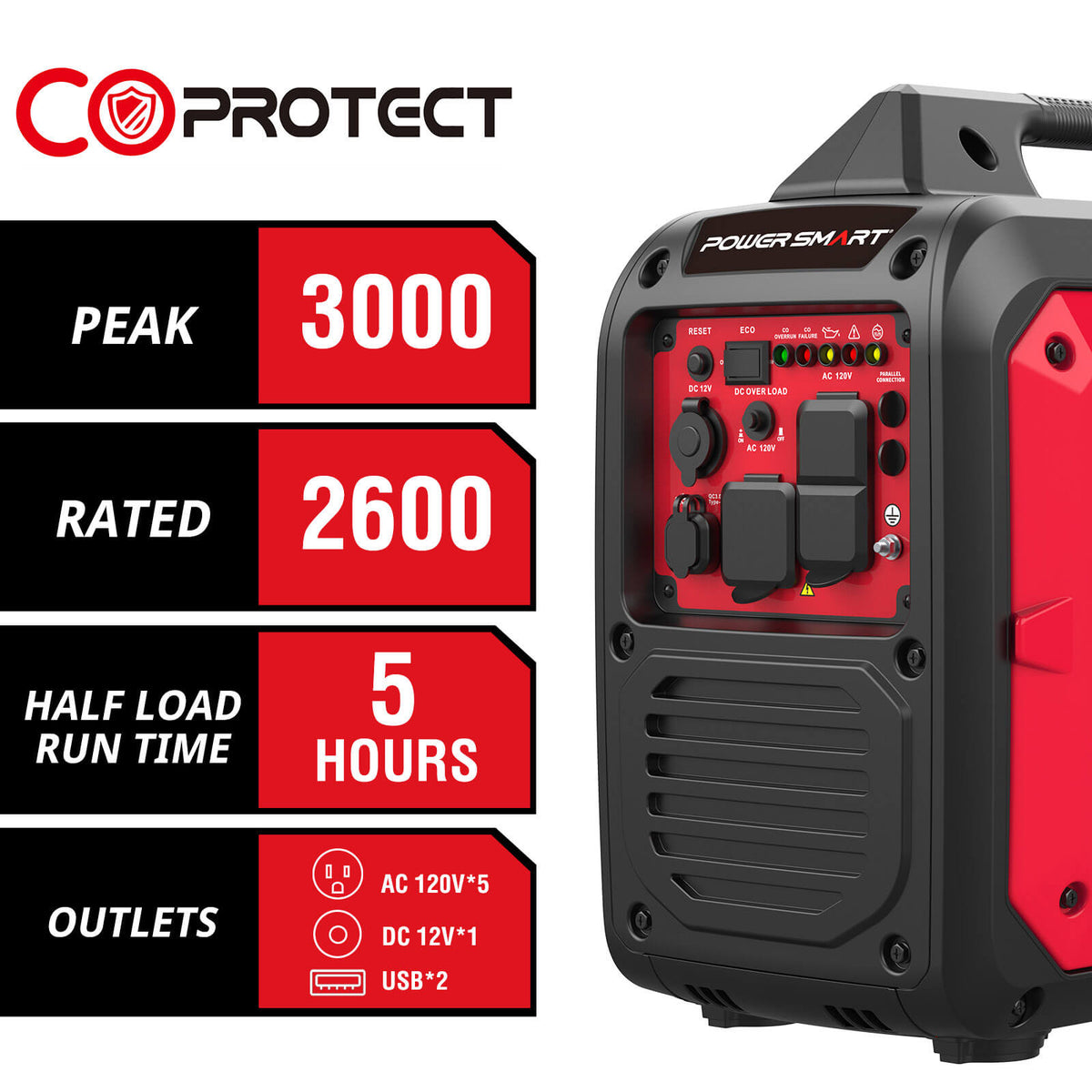 3000W Inverter Gas Generator w/ CO Alert DB5032