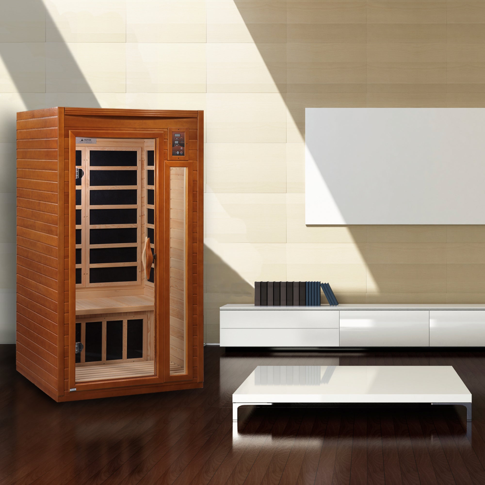 Dynamic Barcelona 1-2-person Low EMF (Between 5-10 MG) FAR Infrared Sauna (Canadian Hemlock)