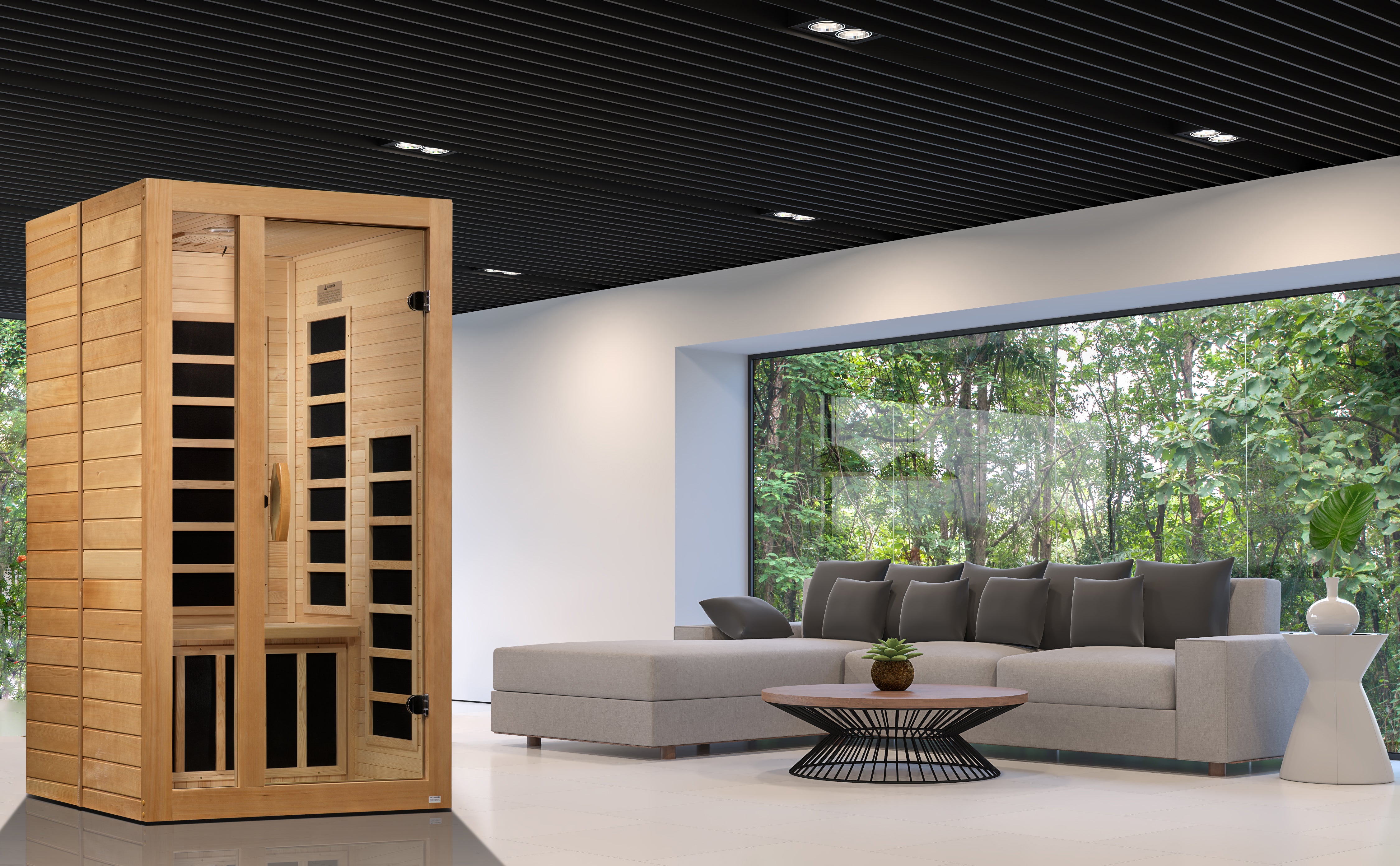 Dynamic Gracia 1-2-person Low EMF (Between 5-10 MG) FAR Infrared Sauna (Canadian Hemlock)