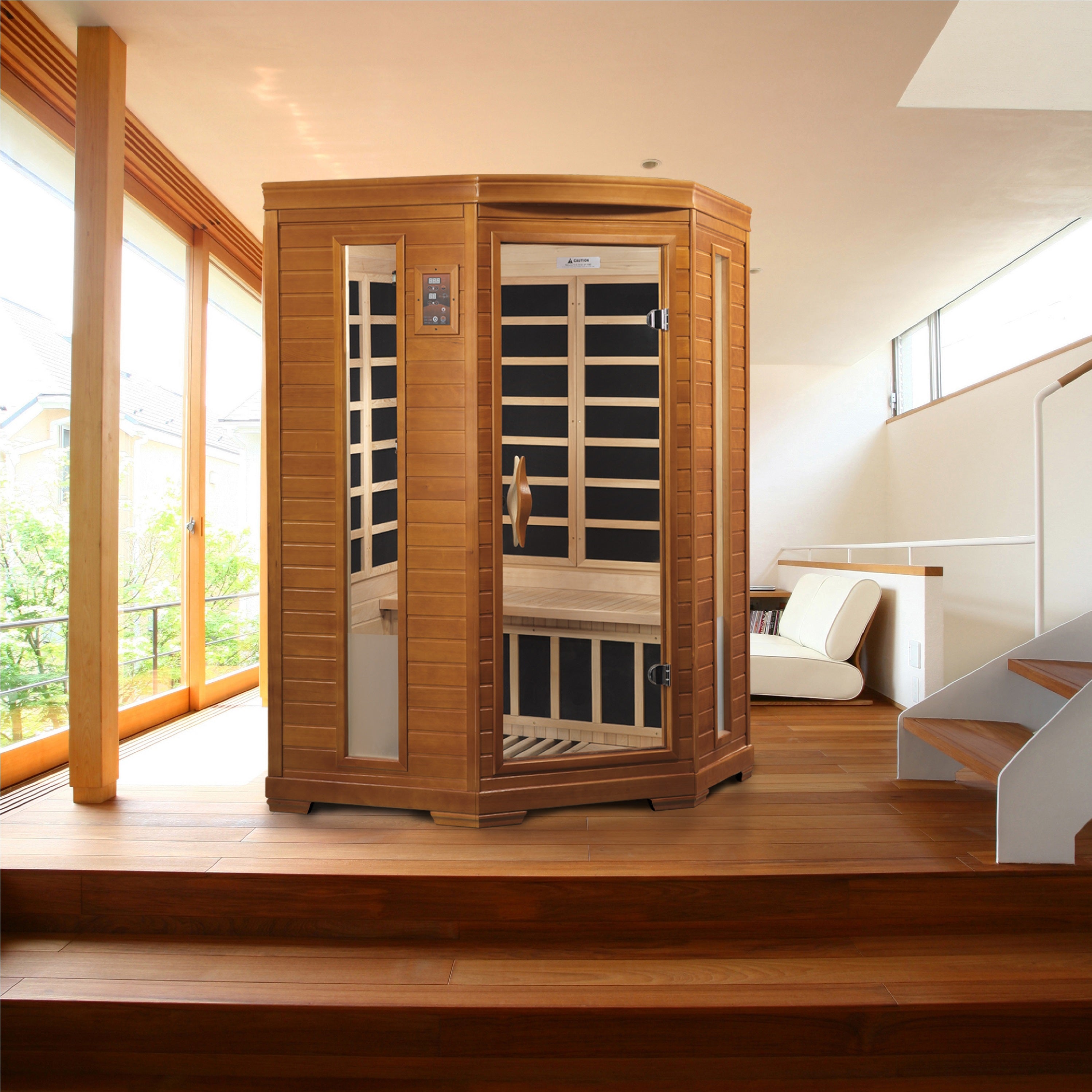 Dynamic Heming 2-person Corner Low EMF (Between 5-10MG) FAR Infrared Sauna (Canadian Hemlock)