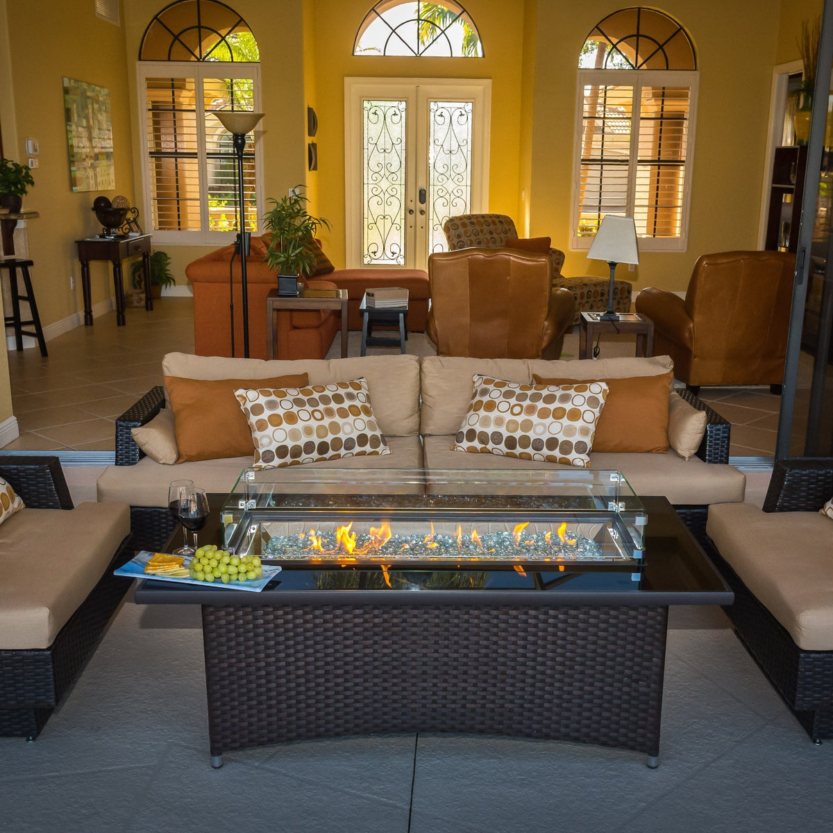 Montego Linear Gas Fire Pit Table