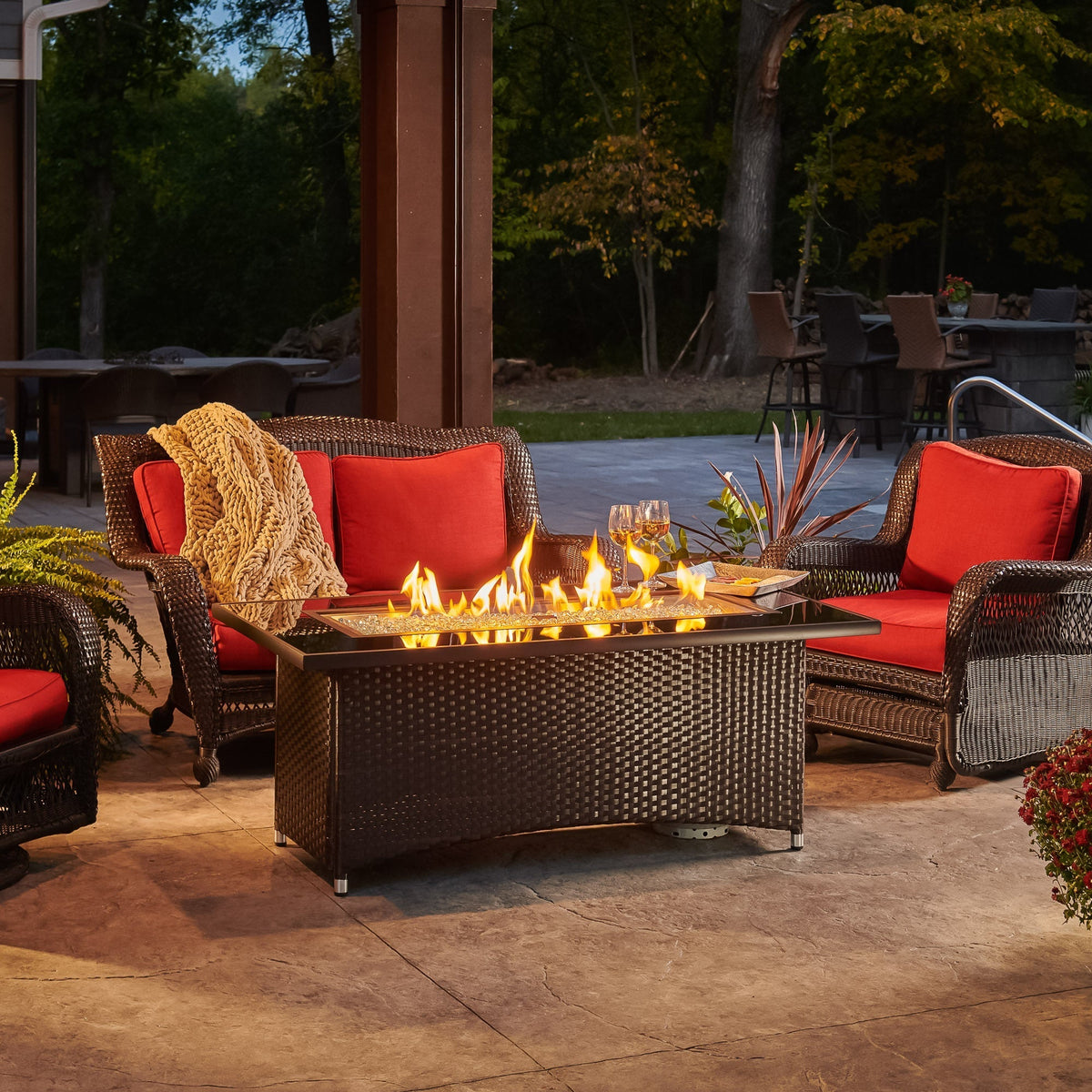 Montego Linear Gas Fire Pit Table