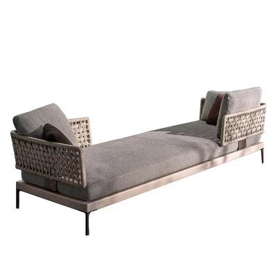 Outdoor Rattan Garden Sofa – Modern Aluminum Frame with Removable Cushions