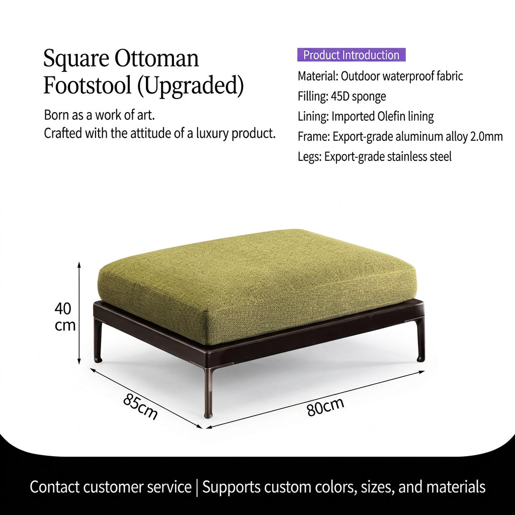 Outdoor Rattan Garden Sofa – Modern Aluminum Frame with Removable Cushions