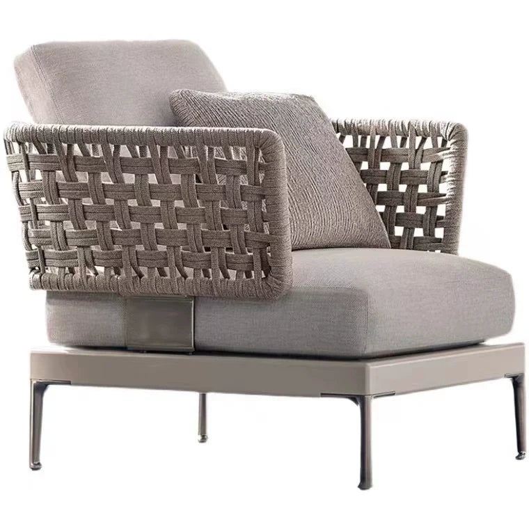 Outdoor Rattan Garden Sofa – Modern Aluminum Frame with Removable Cushions