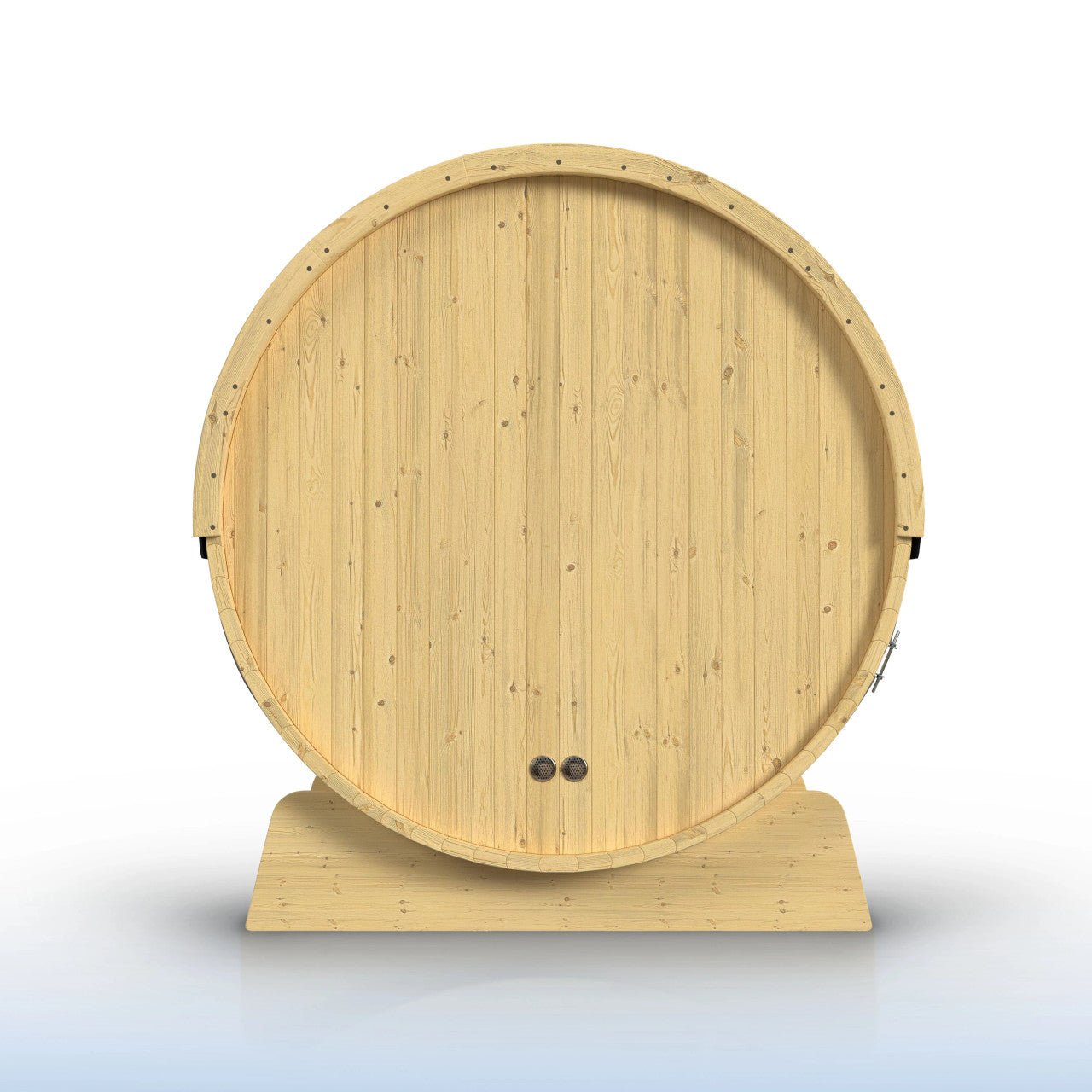 Anémona White Finland Pine Barrel Sauna with Front Porch Canopy - 2-4 Person