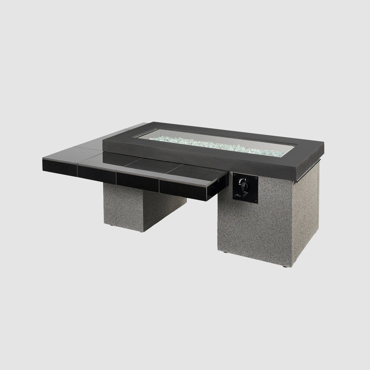 Uptown Black Linear Gas Fire Pit Table