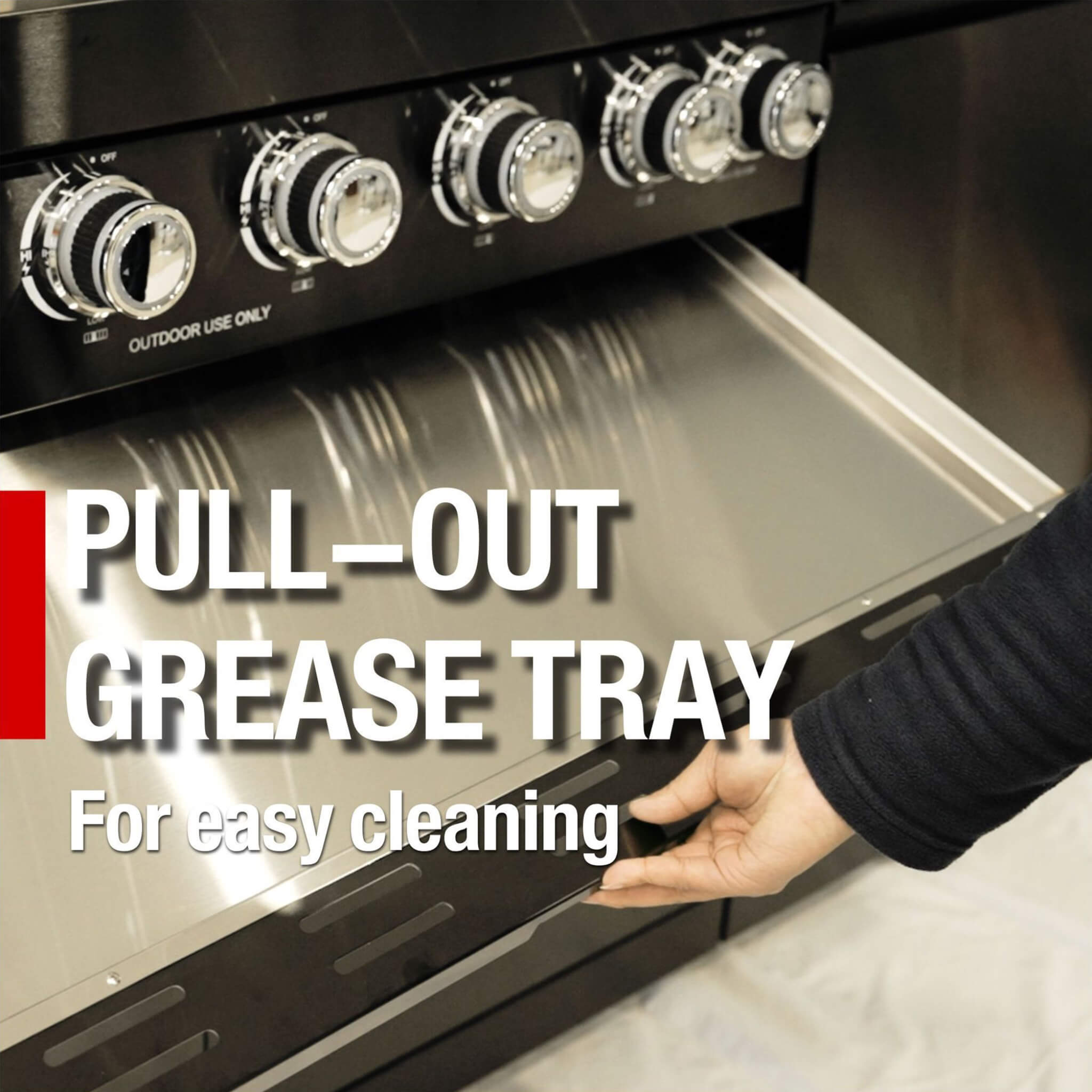 Castelle Flame Premium Black Stainless Steel 4-Burner Liquid Propane Kitchen Grill Island With Rotisserie Kit (SAK48157)