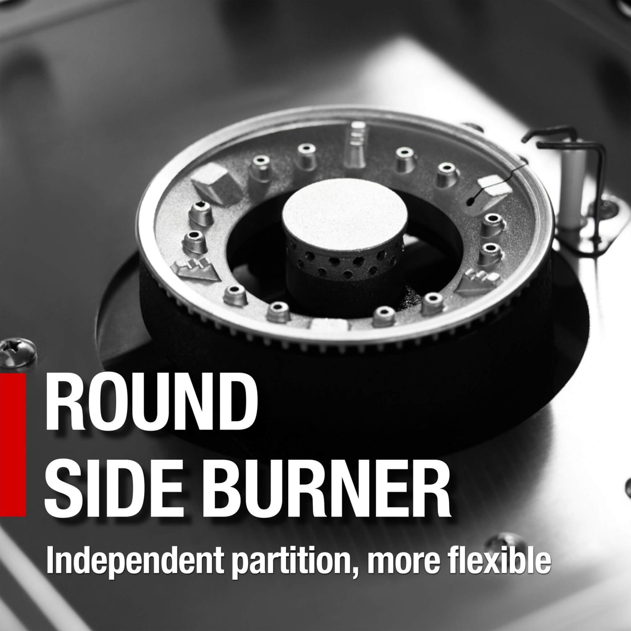 Castelle Flame Premium Black Stainless Steel 4-Burner Liquid Propane Kitchen Grill Island With Rotisserie Kit (SAK48157)