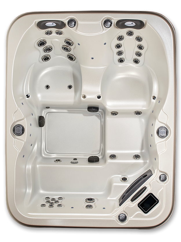 Aspen Spas Quattro Hot Tub 4-Person Spa – Compact Design with Lounger and Captain’s Chair