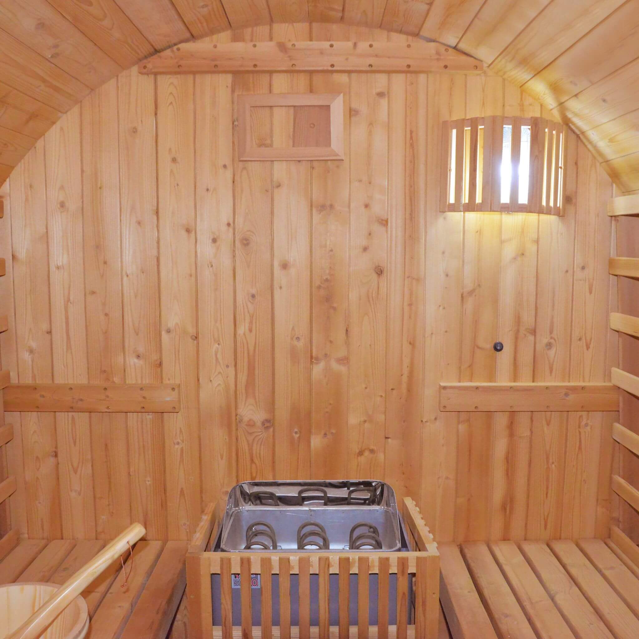 Thermora Ignite Large Premium American White Oak Outdoor Wooden Barrel Sauna With 4.5KW Sauna Heater (SAK45968)