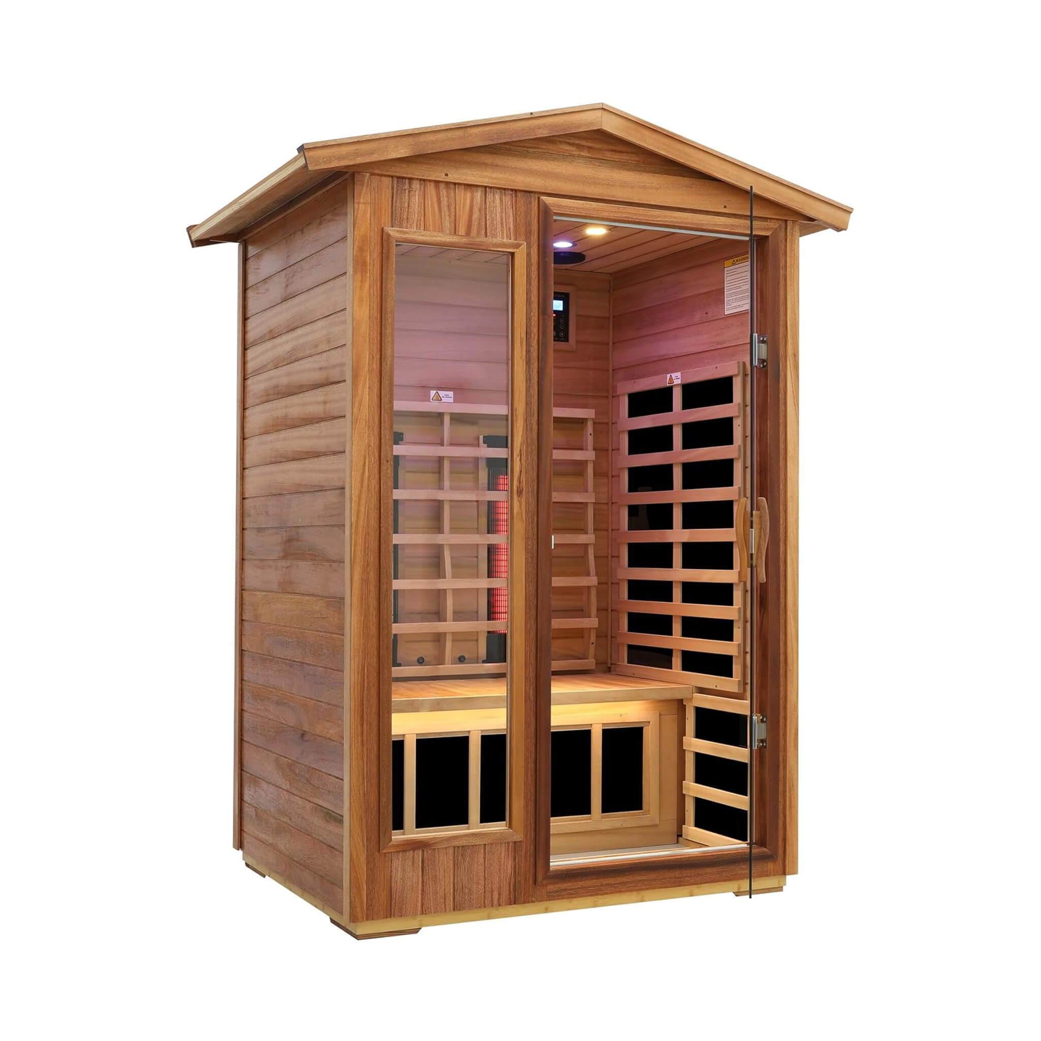 Thermora Deluxe 2-Person Outdoor Mahogany Sauna