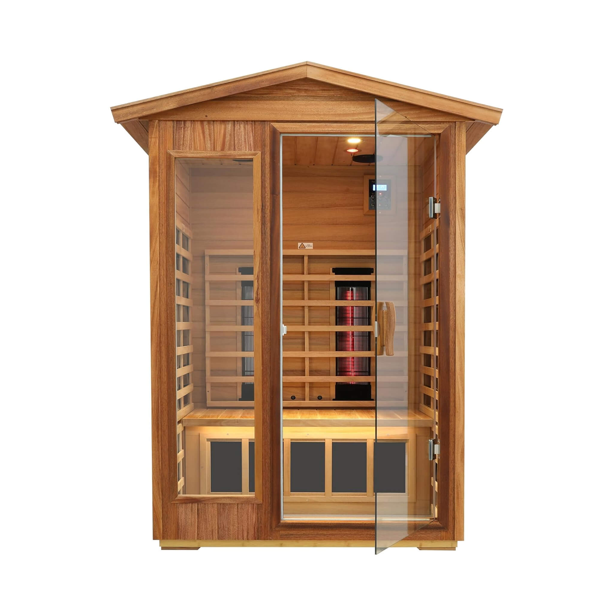 Thermora Deluxe 2-Person Outdoor Mahogany Sauna