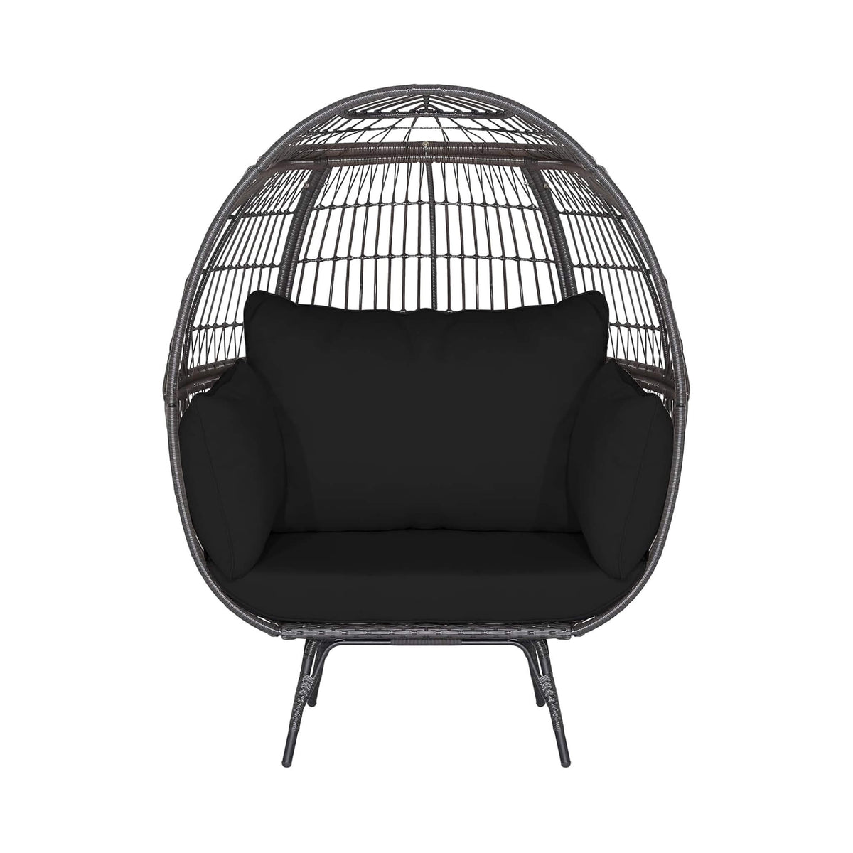 Premium 57-Inch Oversized Rattan Patio Egg Lounge Chair Basket With Cushions (SAK91684)