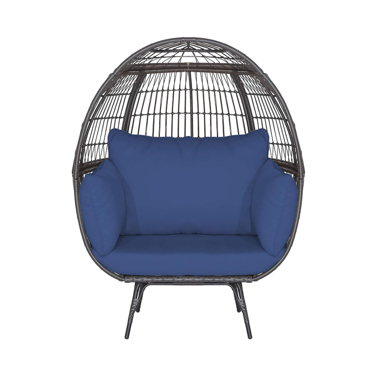 Premium 57-Inch Oversized Rattan Patio Egg Lounge Chair Basket With Cushions (SAK91684)