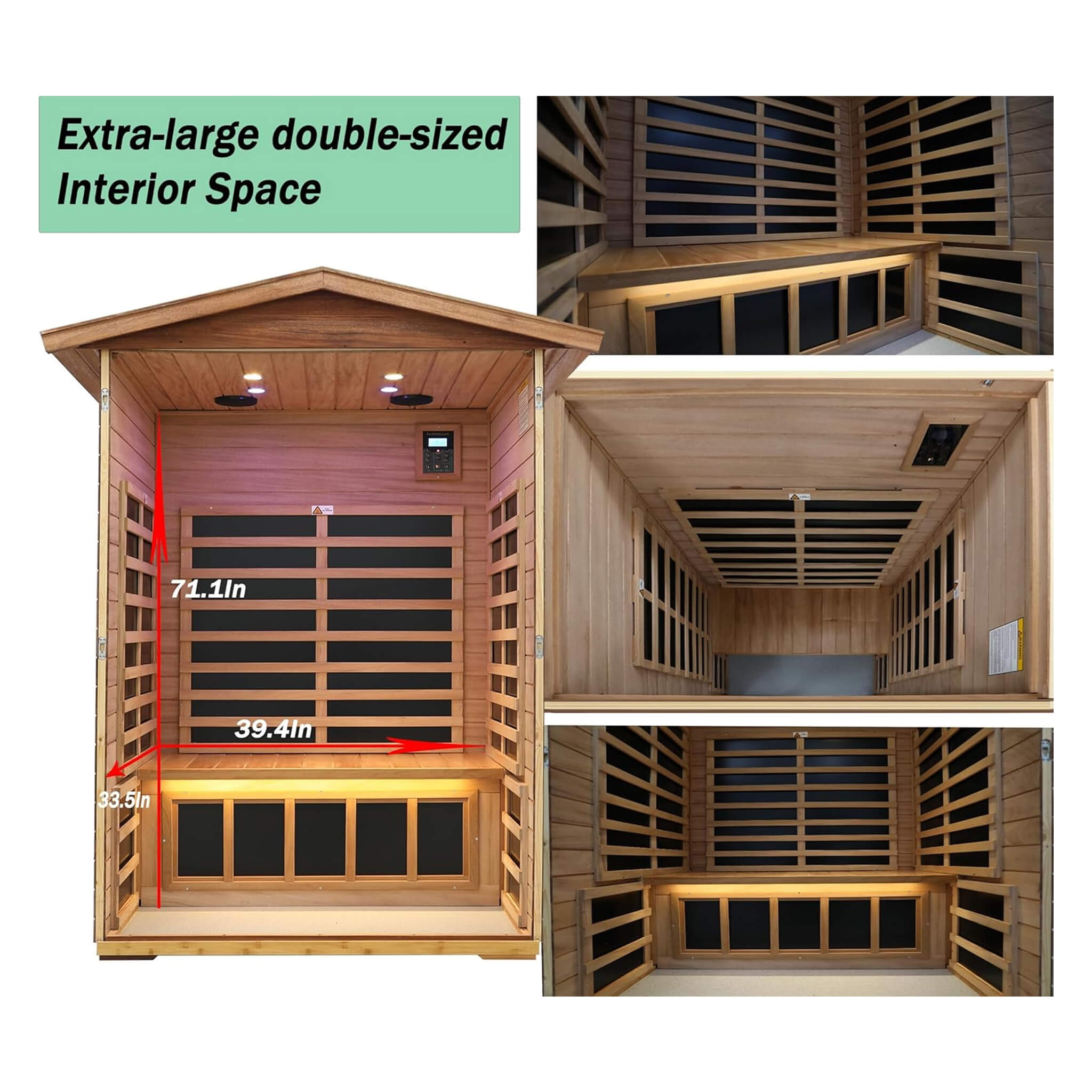 Thermora Ignis 2-Person Ultra-Low EMF Mahogany Outdoor Infrared Sauna With Bluetooth Speakers (SAK43021)