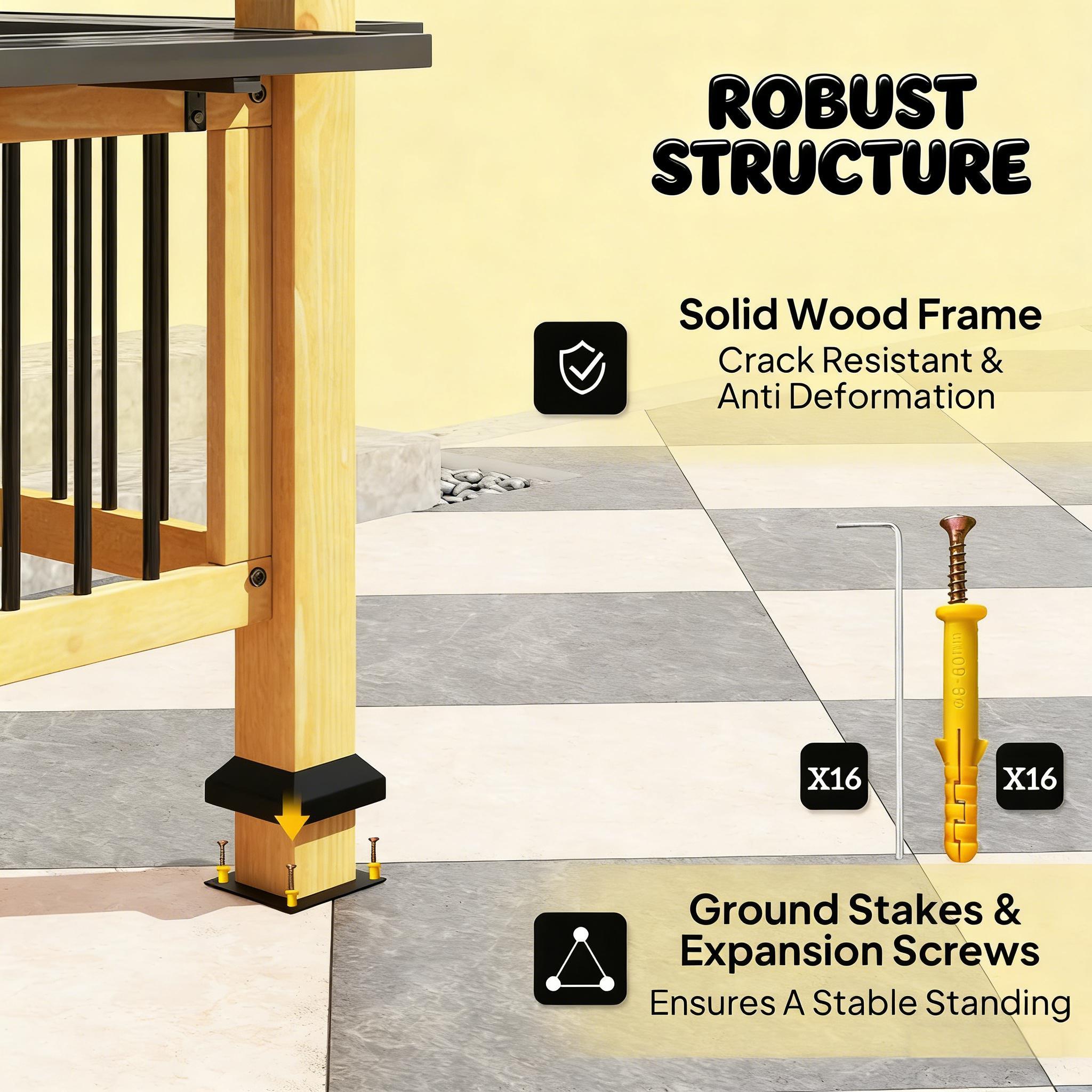 [06X13FT] Alora Premium Outdoor Hardtop Wooden BBQ Grill Gazebo (SAK97420)