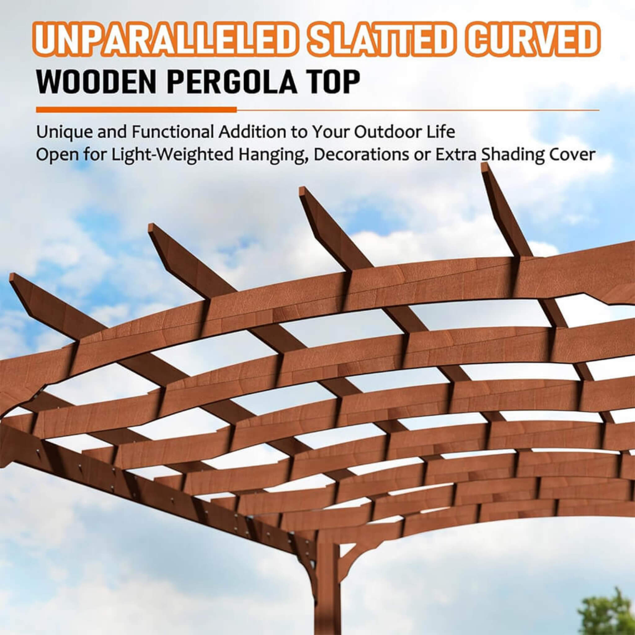 Alora Premium Outdoor All-Season Backyard Patio Cedar Wood Gazebo Pergola With Arched Roof 10'x12' (SAK42915)