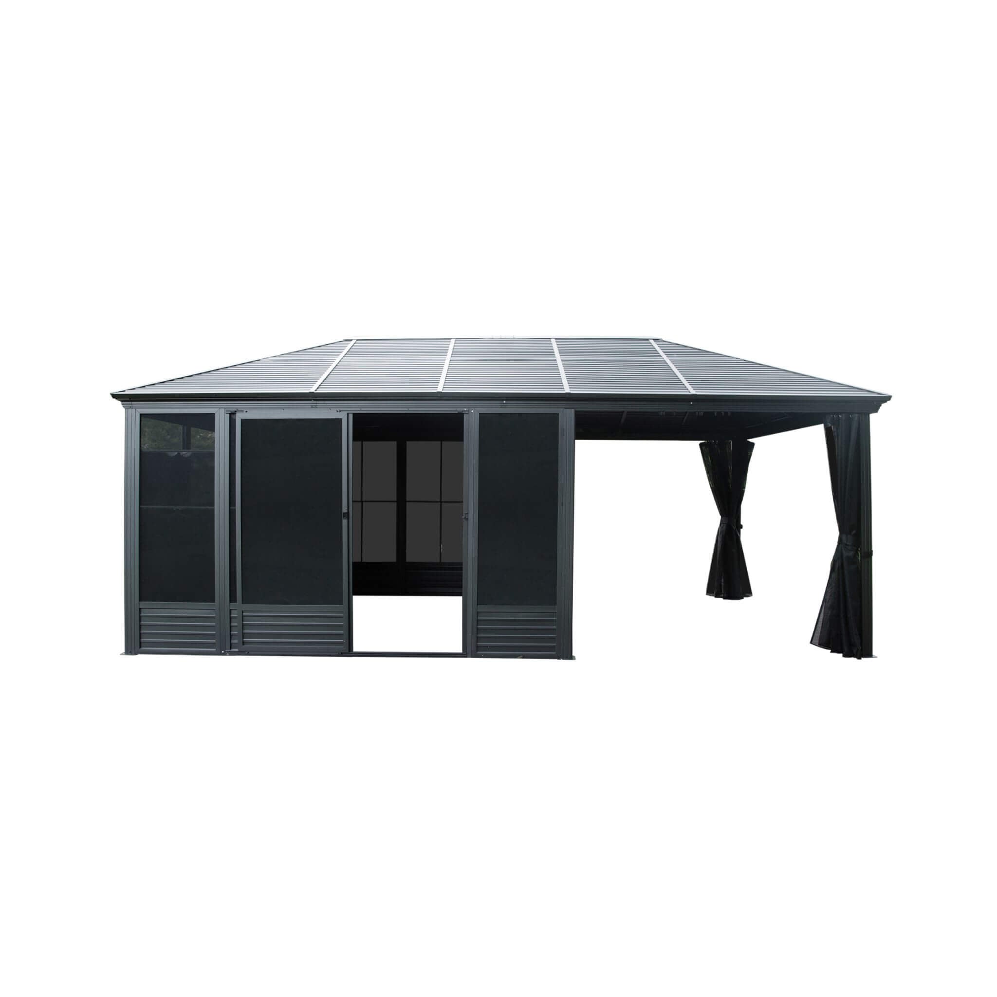 Alora Outdoor All-Season Solarium Sunroom Gazebo With Galvanized Steel Roof 11'x21' (SAK42018)