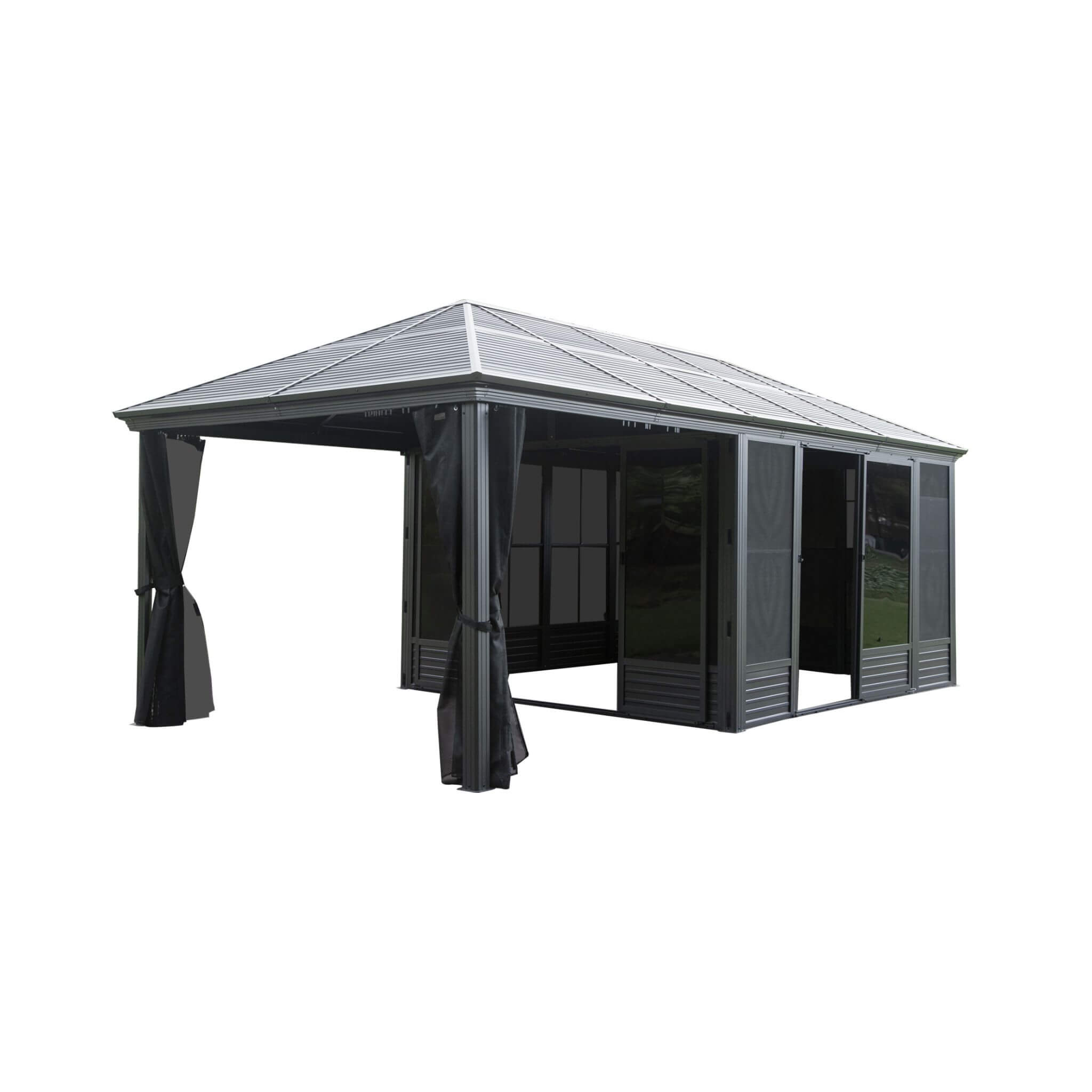 Alora Outdoor All-Season Solarium Sunroom Gazebo With Galvanized Steel Roof 11'x21' (SAK42018)