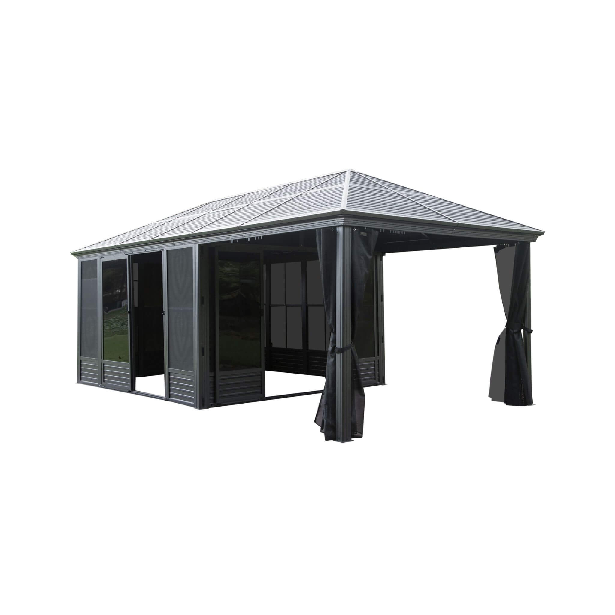 Alora Outdoor All-Season Solarium Sunroom Gazebo With Galvanized Steel Roof 11'x21' (SAK42018)