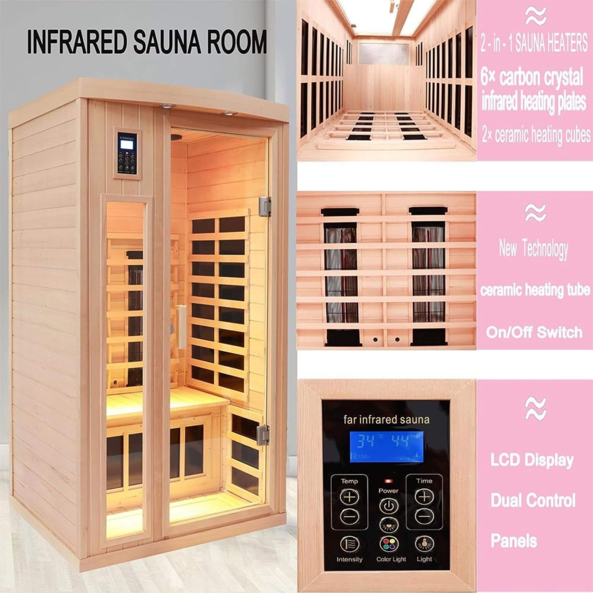 Thermora Orien 2-Person Low EMF FAR-Infrared Sauna | Canadian Hemlock | 1760W (SAK25714)