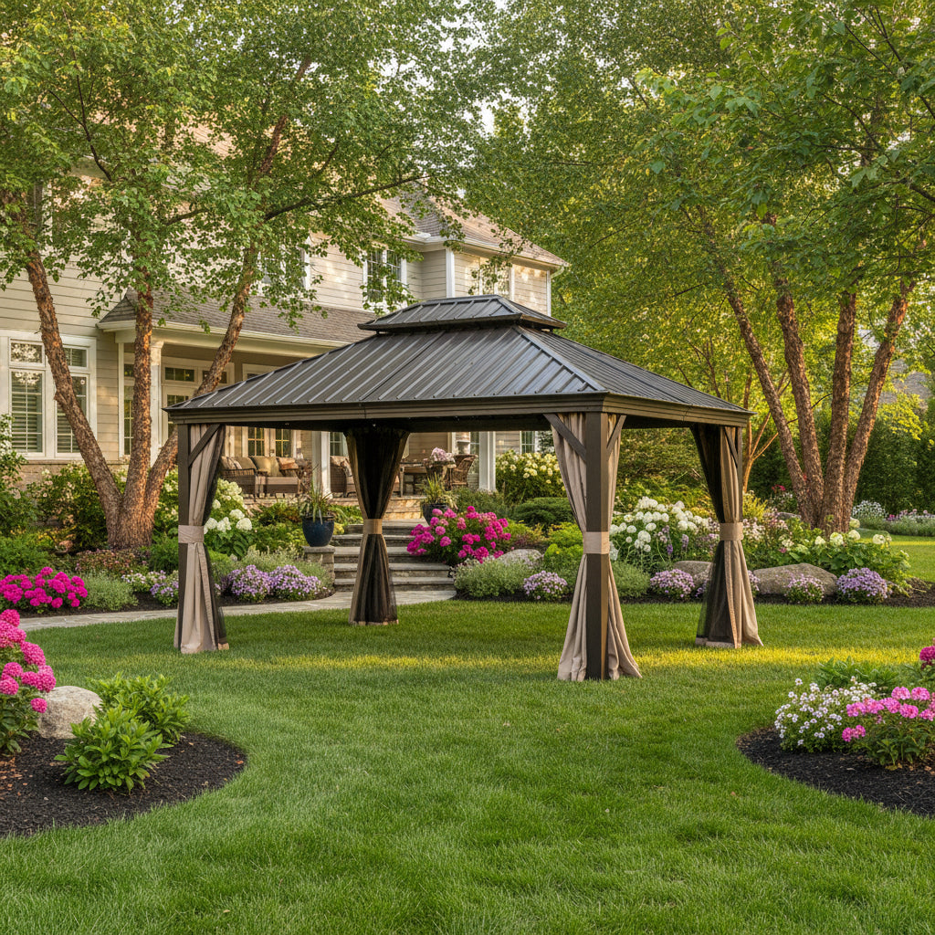 10' X 12' Hardtop Gazebo Outdoor Aluminum Gazebo