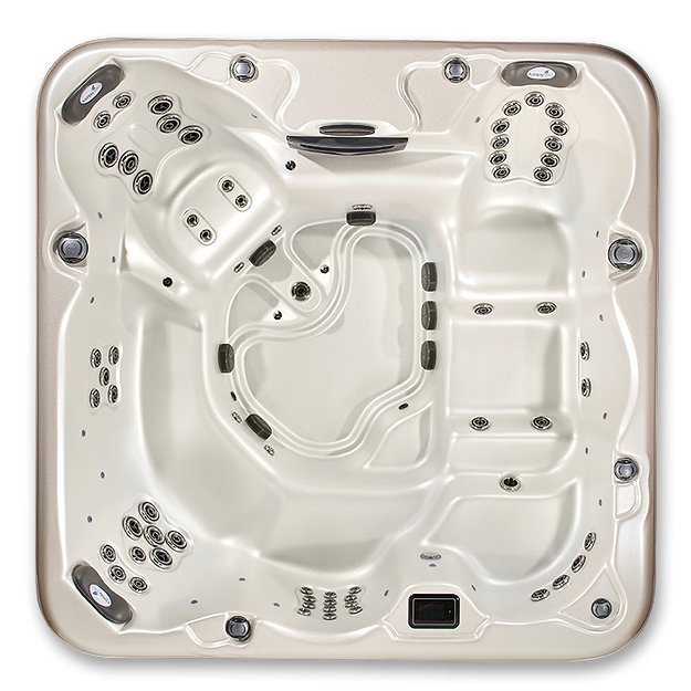 Aspen Spas Pinnacle 7-Person Luxury Hot Tub – 8' Spa with Lounger, Captain’s Chair, and Love Seat for Ultimate Relaxation