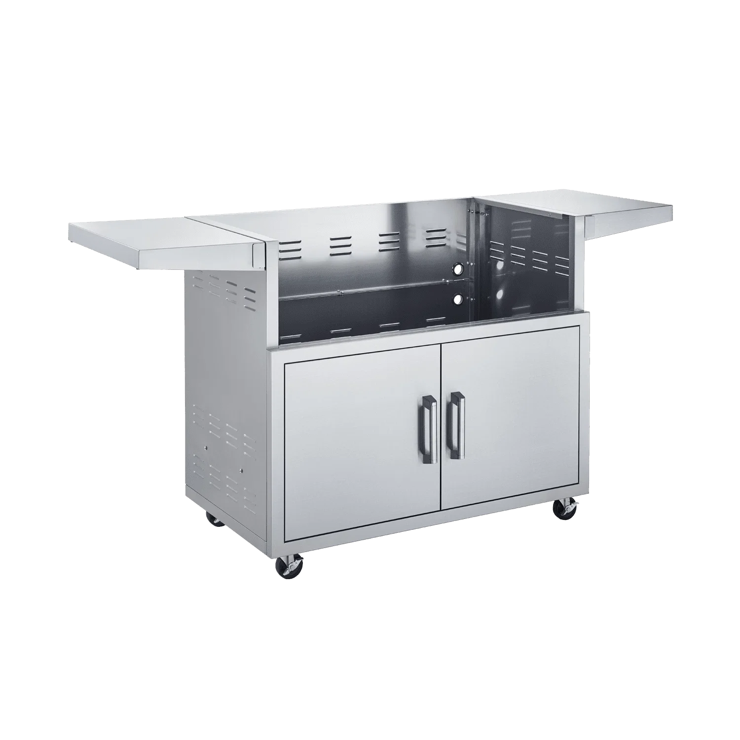 Broilmaster 42-Inch Stainless Steel Grill Cart with Fold-Down Side Shelves