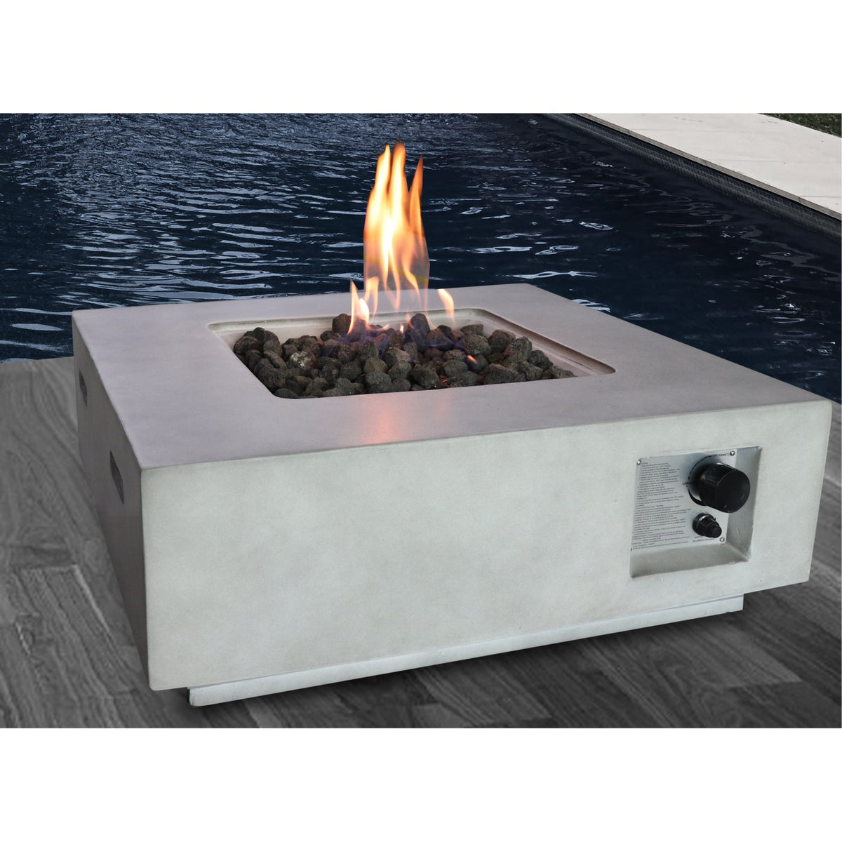 Fiber Reinforced Concrete Propane Gas Fire Pit Table