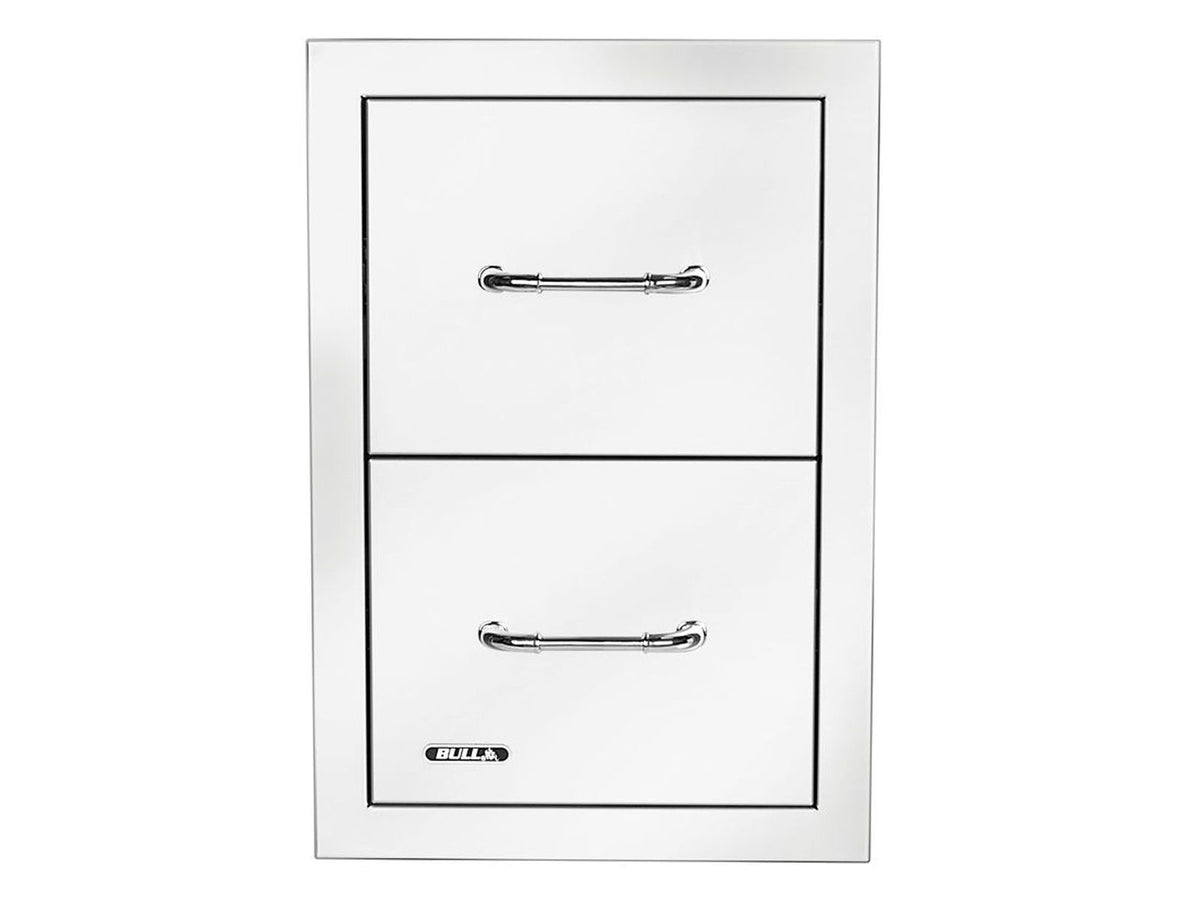 Bull 15-Inch Stainless Steel Double Access Drawer with Reveal