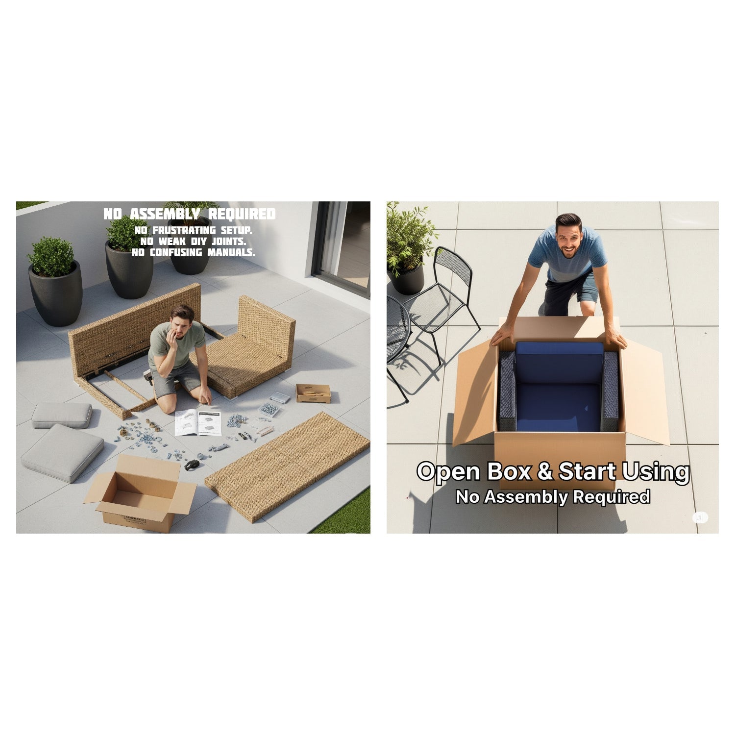 6-Piece Wicker Patio Seating Group with Cushions
