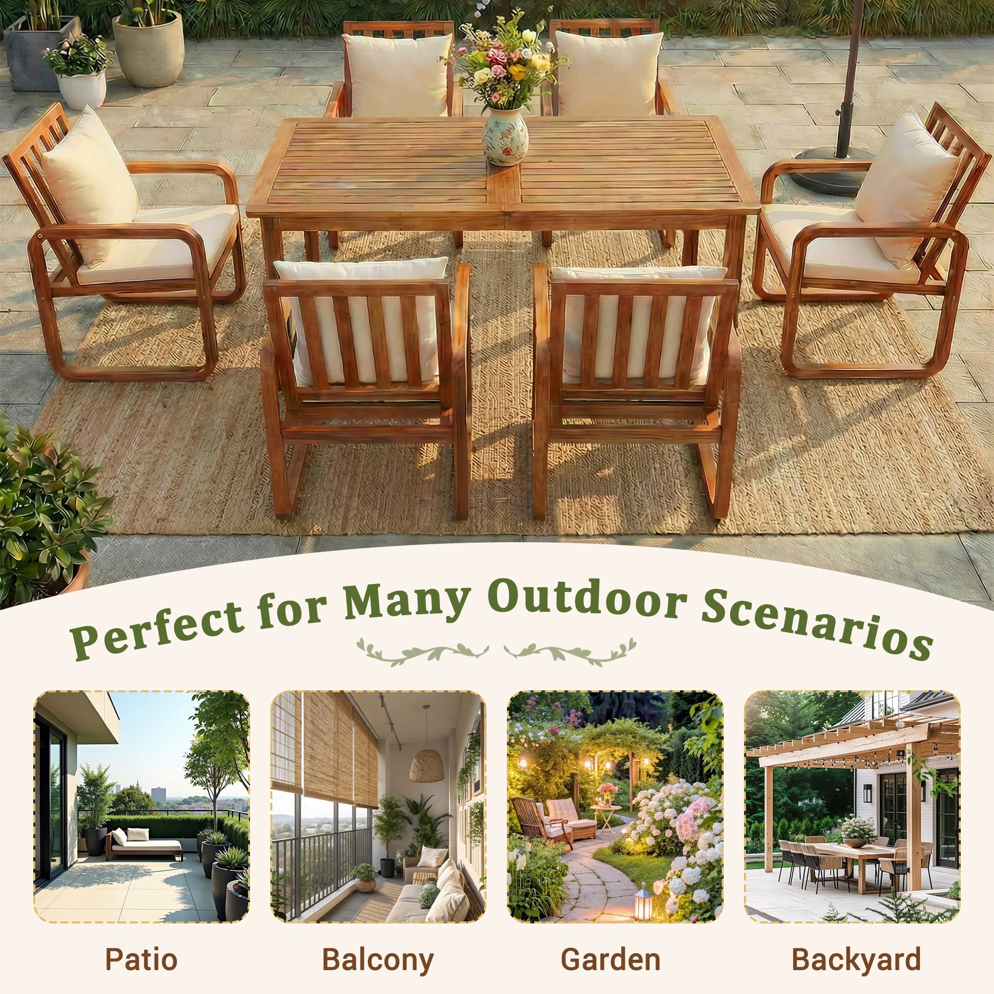 7 Pieces Patio Dining Set