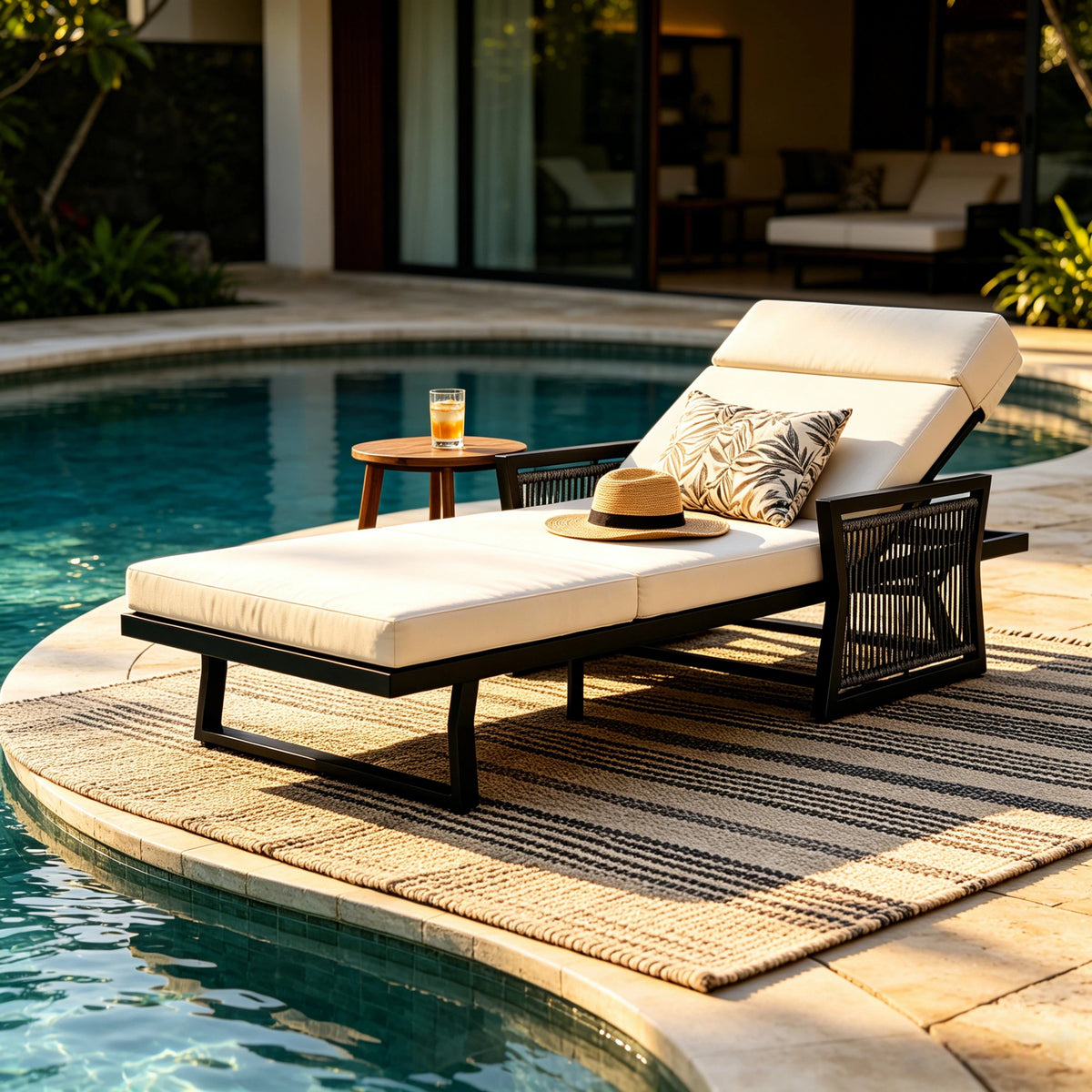 Black Mix Modern Chaise Lounge Set