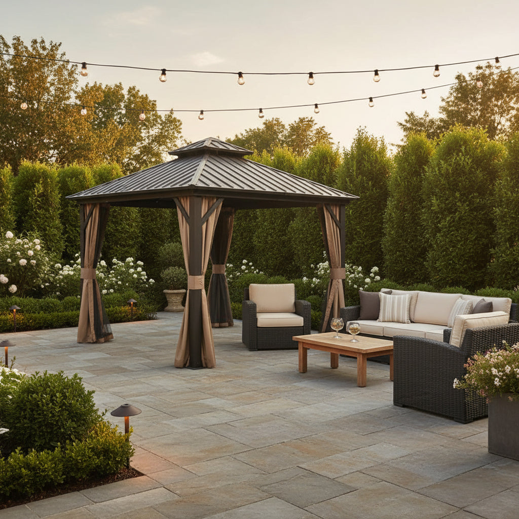8' X 8' Hardtop Gazebo with Galvanized Steel Roof