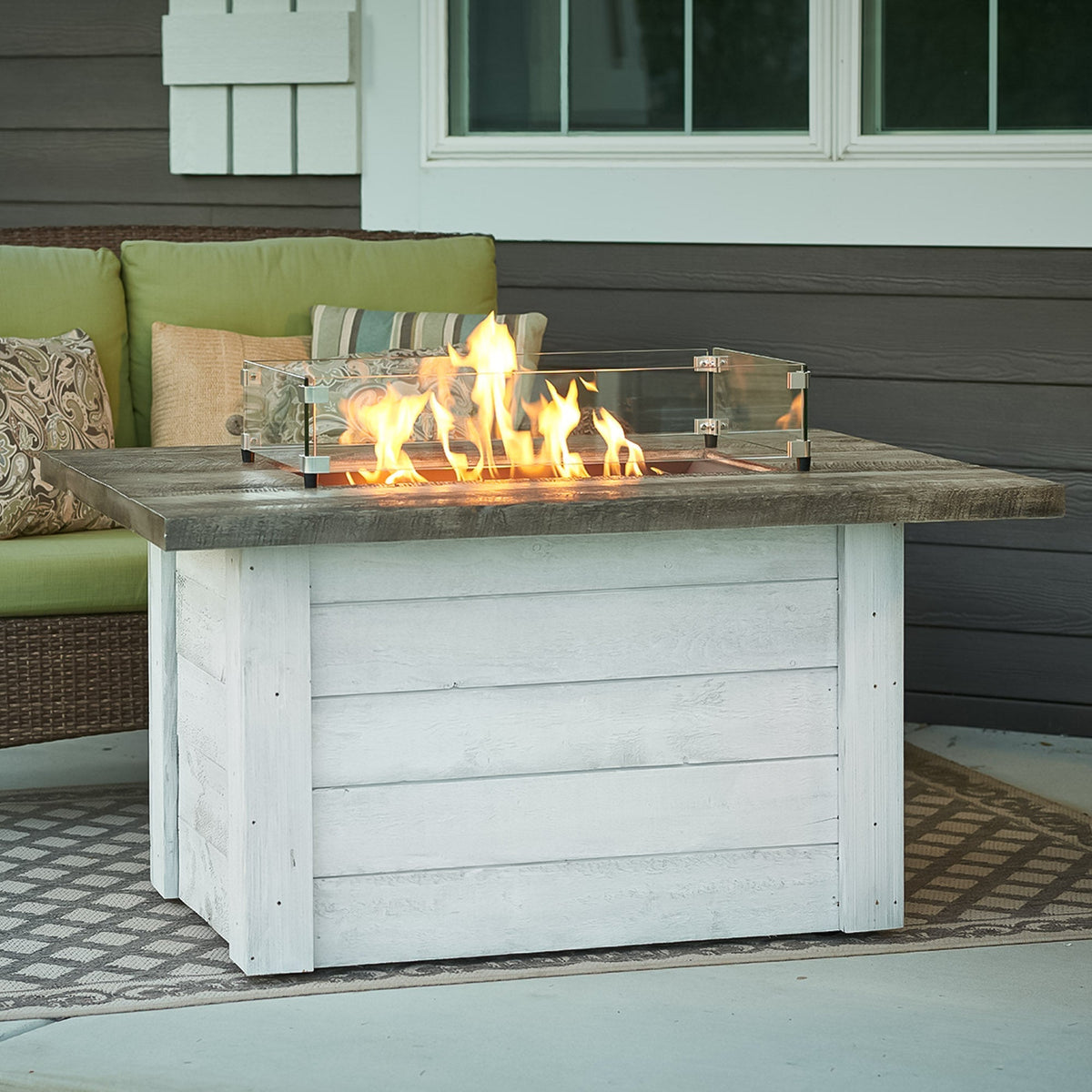 Alcott Rectangular Gas Fire Pit Table