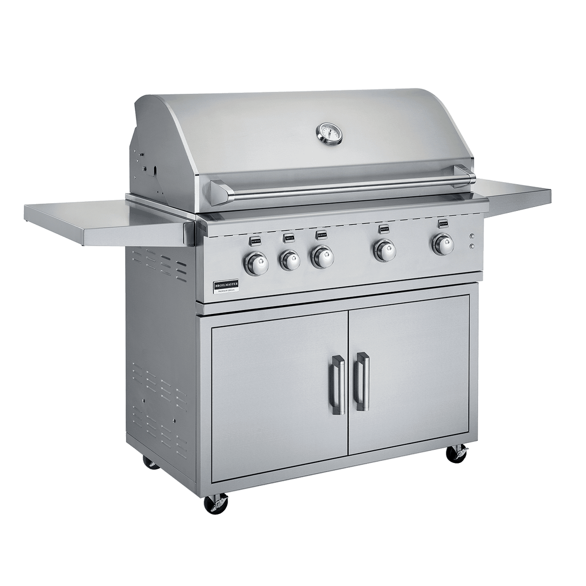 Broilmaster 42-Inch Stainless Steel Grill Cart with Fold-Down Side Shelves